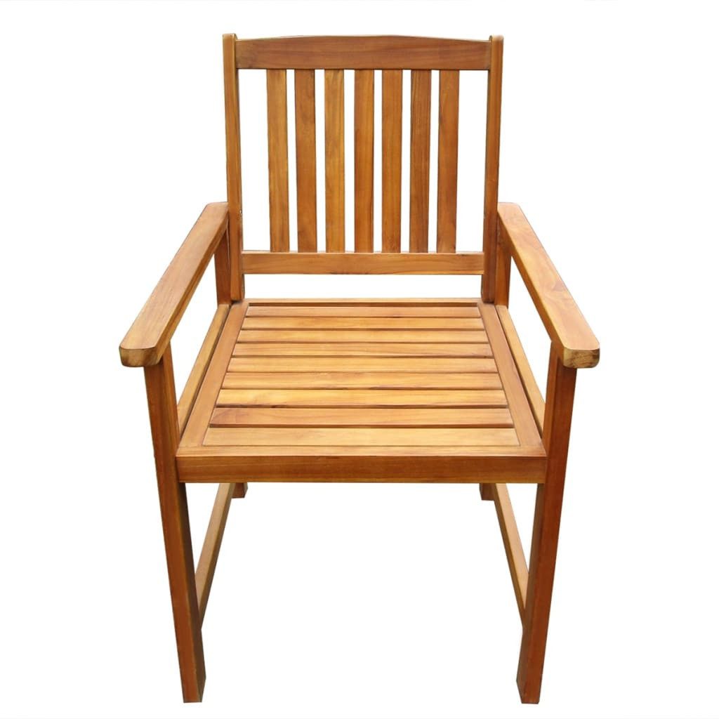 vidaXL Gartenstuhl Gartenstühle 2 Stk. Massivholz Braun (2 St)