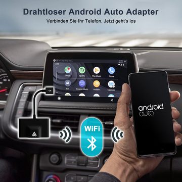 Powerwill Android Auto Wireless Adapter für OEM Werksverkabelte Android Auto Adapter, 2,4 GHz und 5 GHz, Bluetooth 5.0, Plug & Play