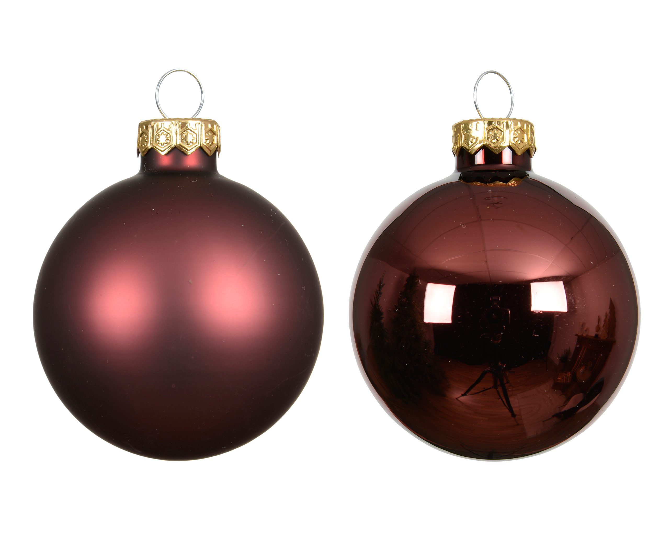 Kaemingk Weihnachtsbaumkugel, Weihnachtskugeln Glas 6cm x 10 Stück - Kastanienbraun