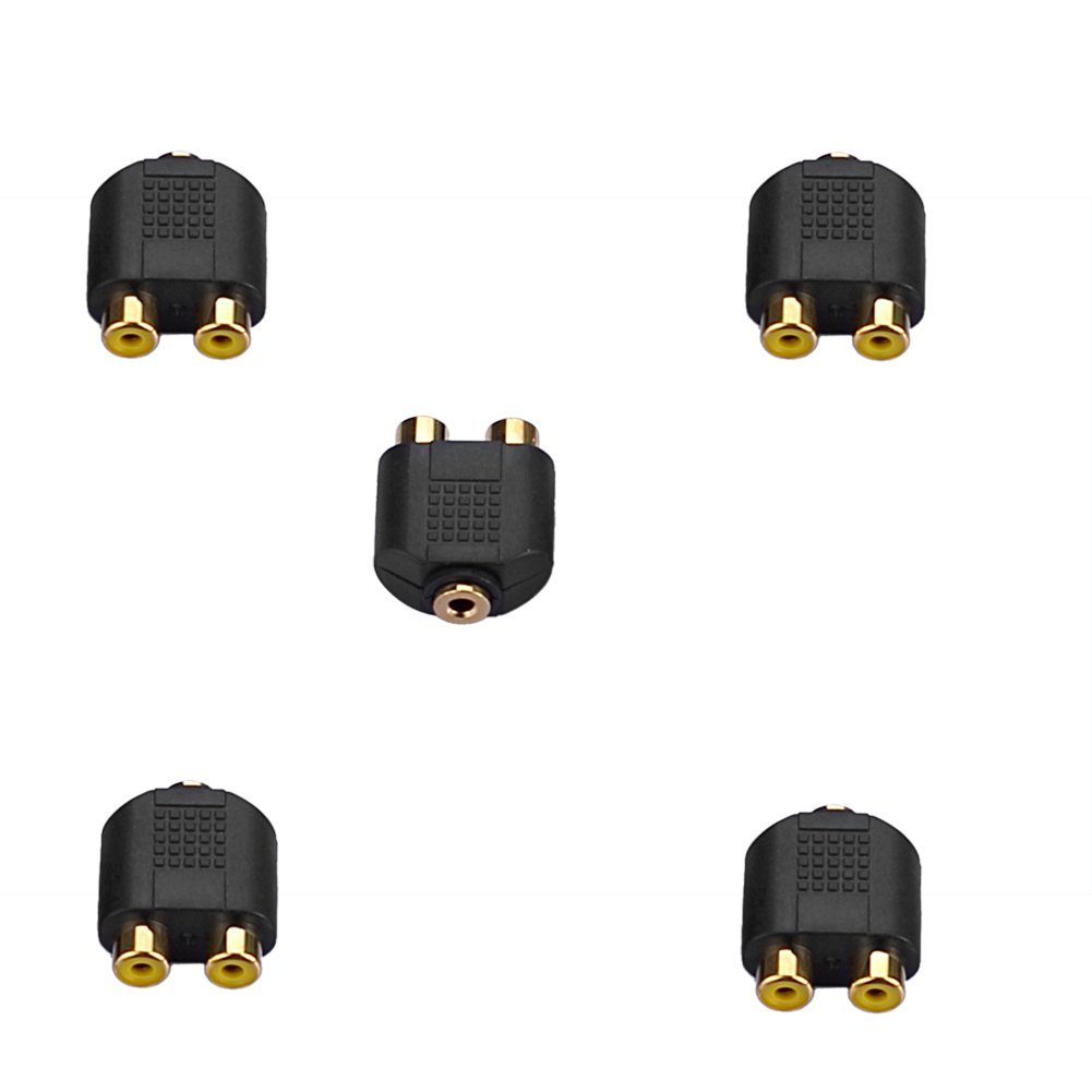 euroharry Y RCA/Cinch Adapter 2 Chinch auf 1 Kopfhörer Klinke Buchse 3,5mm Audio- & Video-Adapter