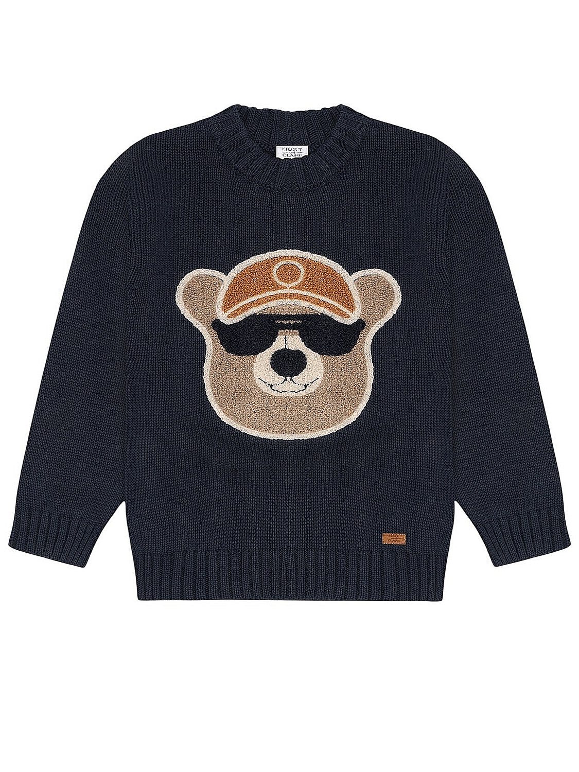 Hust & Claire Strickpullover HCPelle (1-tlg) HCPelle Jungen Strickpullover Blues aus 100 % Baumwolle mit Bärenmotiv