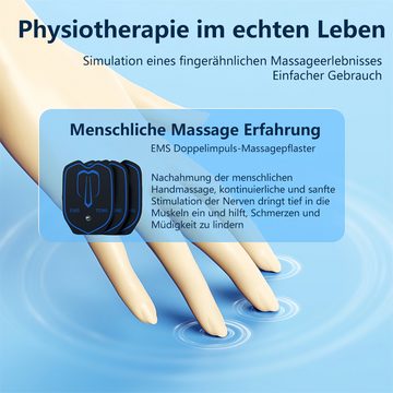 MDHAND Massagegerät Wiederaufladbare Reizstromgerät gegen Schmerzen, Set 1-tlg., Inkl. 10 selbsthaftemden Gel-Pads, mit 19 Intensitätsstufen, 2 Kanäle