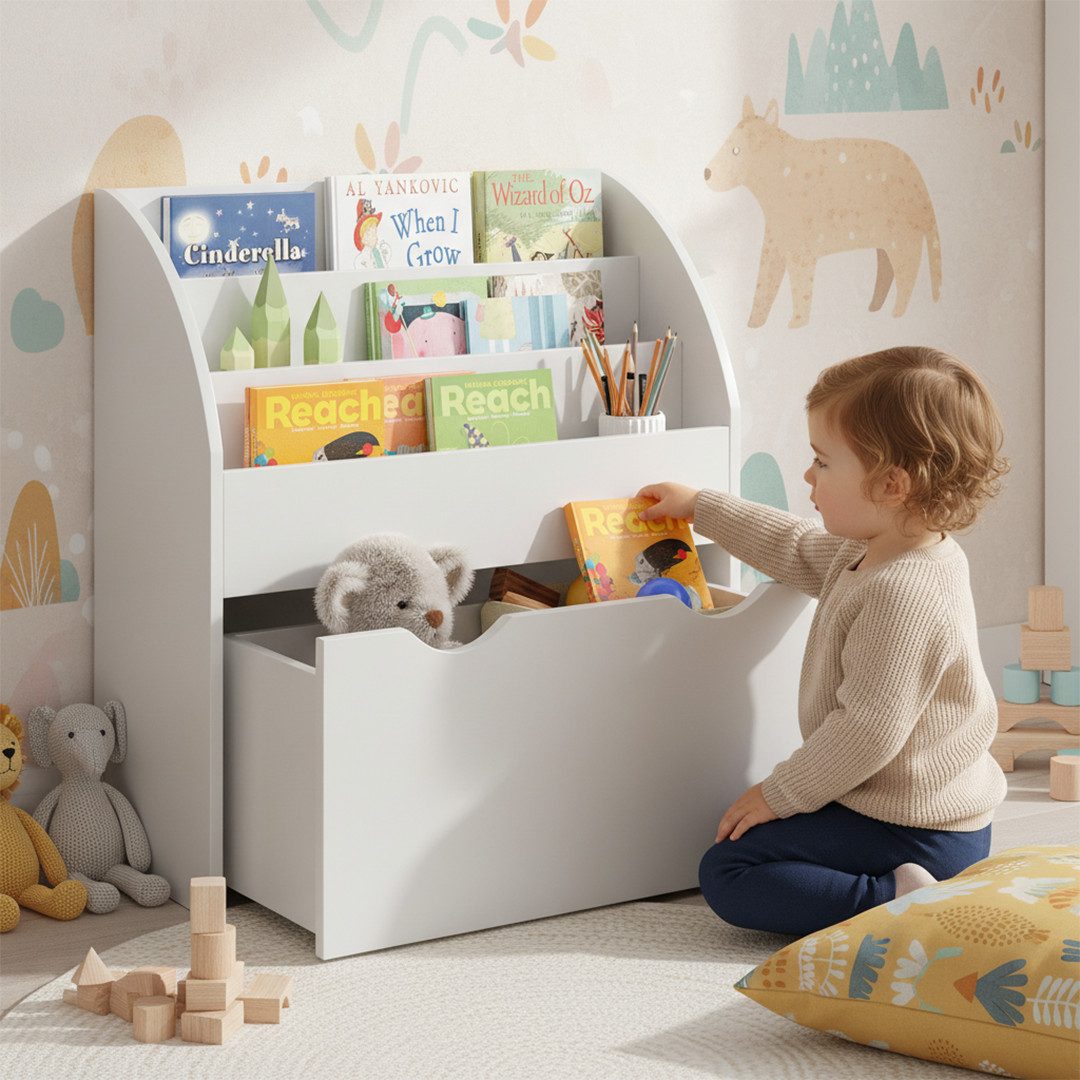 Bellabino Kinderregal Koro mit Fächern und Stauraum, weiß, Bücherregal, Spi günstig online kaufen