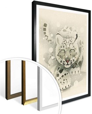 Wall-Art Poster Schneeleopard, Tiere (1 St), Poster ohne Bilderrahmen