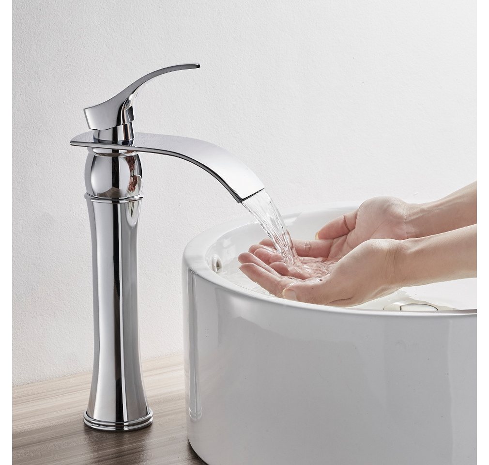Thumbnail - Auralum Max Waschtischarmatur Wasserhahn Waschbecken Badarmatur Einhebel Mischbatterie +Sifon Siphon Pop Up Ablaufventil