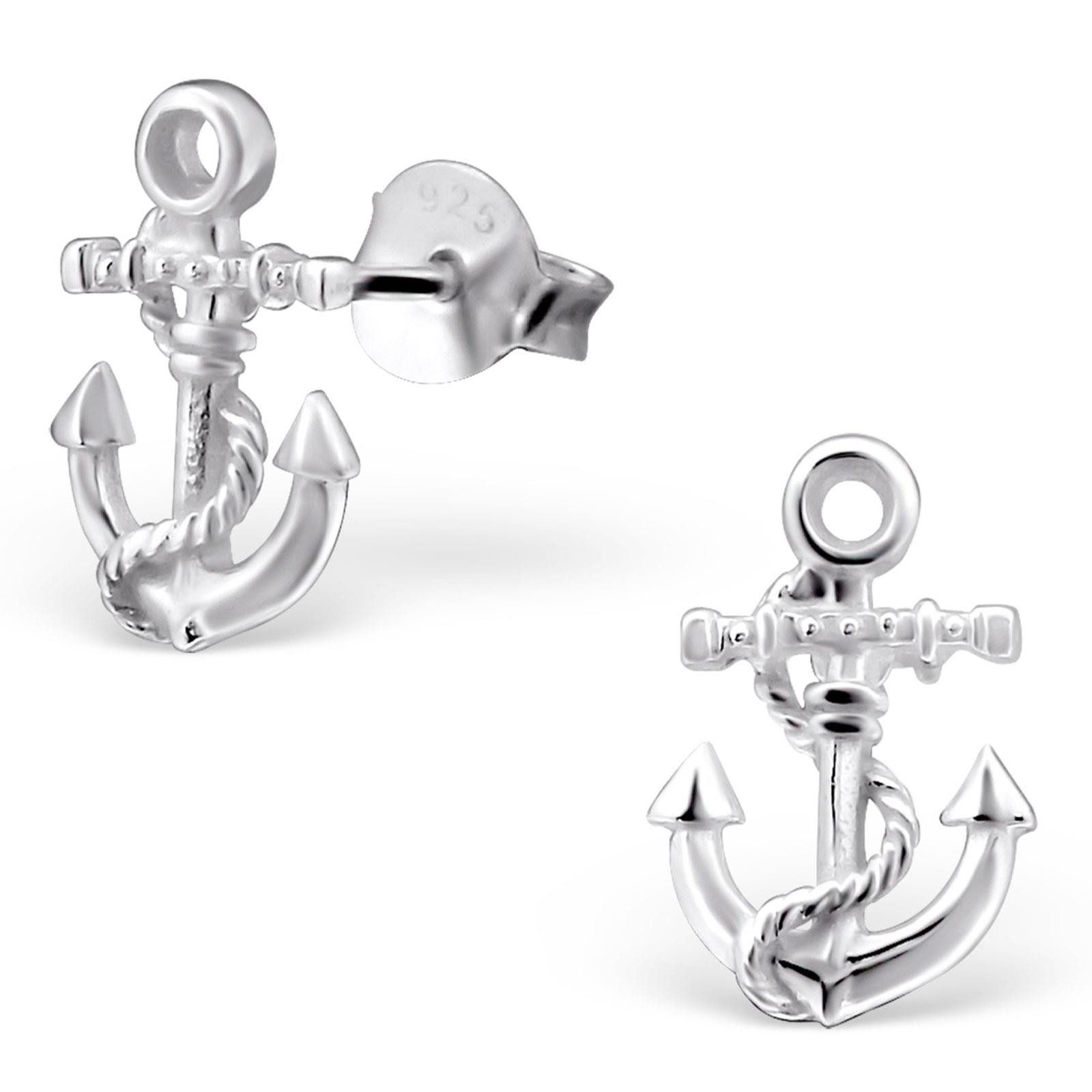Monkimau Ohrring-Set Anker Ohrringe aus 925 Silber, Hypoallergen