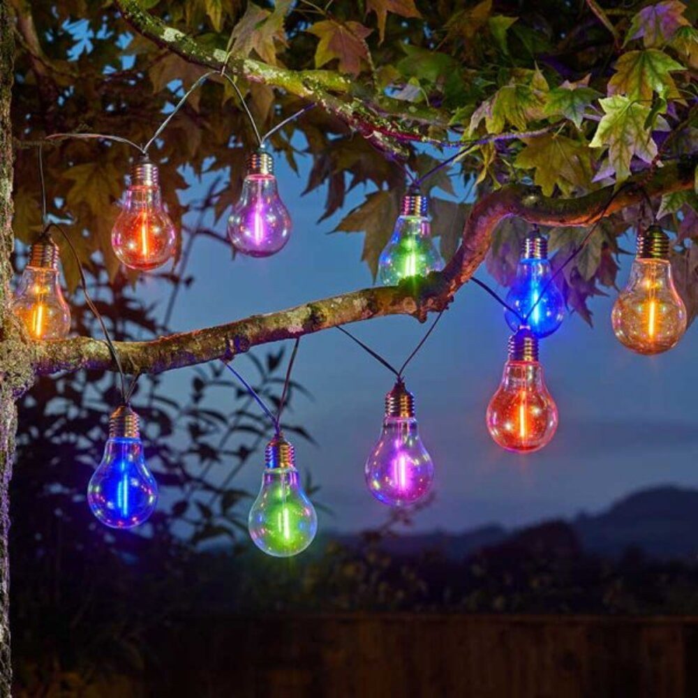 Smart Garden LED Solarleuchte Eureka! Neon-esque Solar Lichterkette - Set mit 10 Glühbirnen