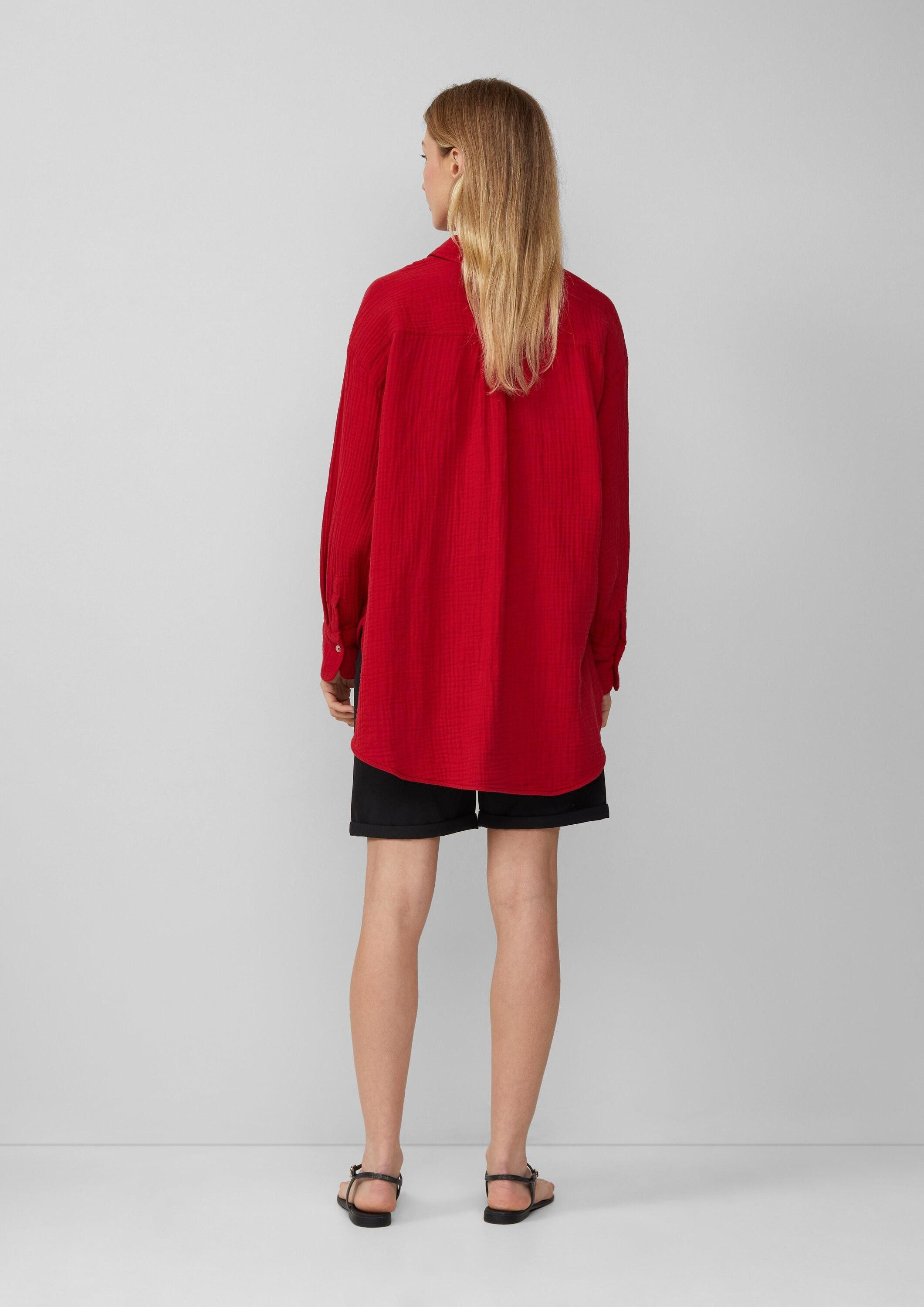 s.Oliver Langarmbluse Bluse Oversized Bluse aus Musselin