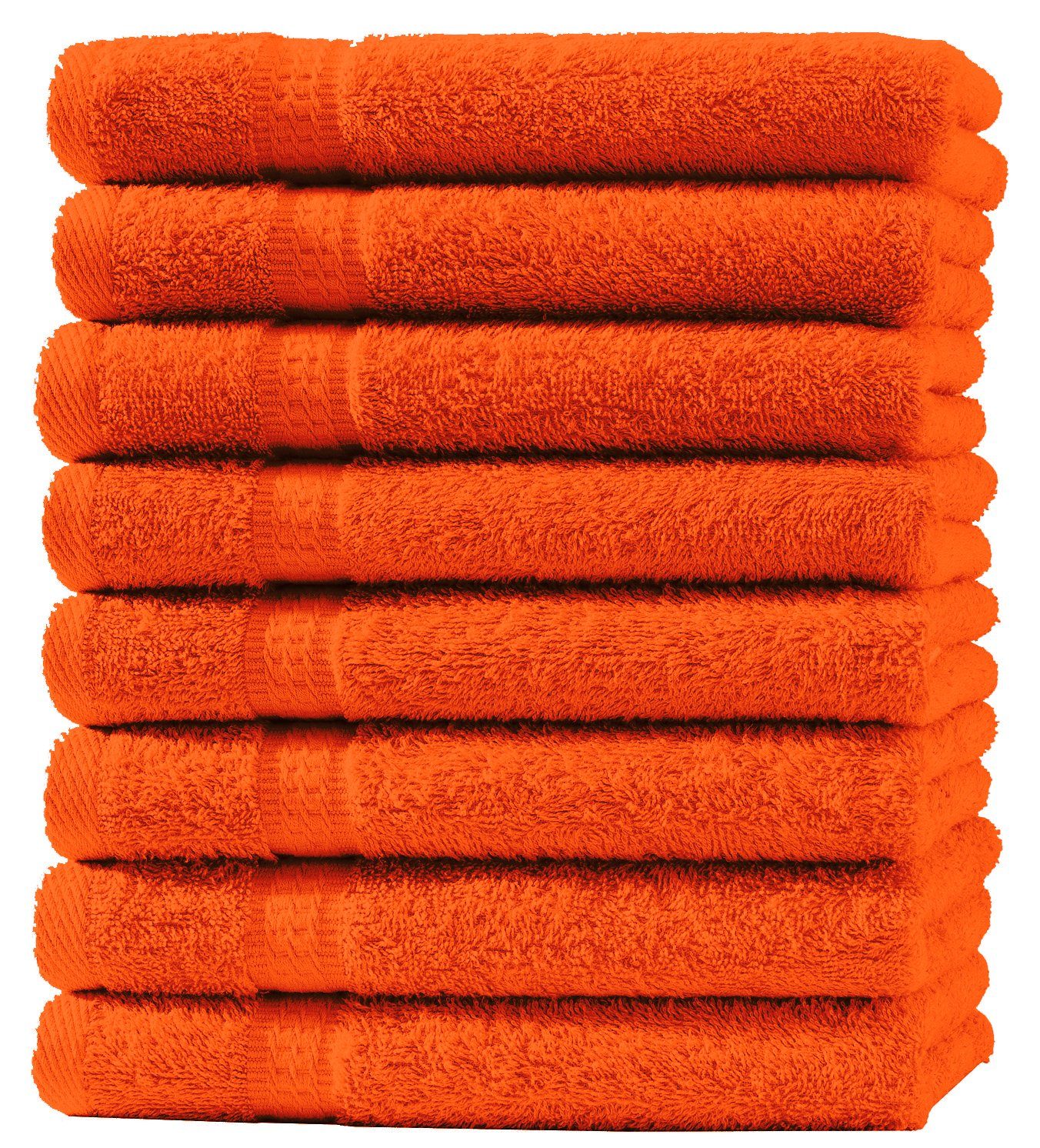 Home (8-St), Frottee orange saugfähig Handtücher mit Bordüre, One Royal,