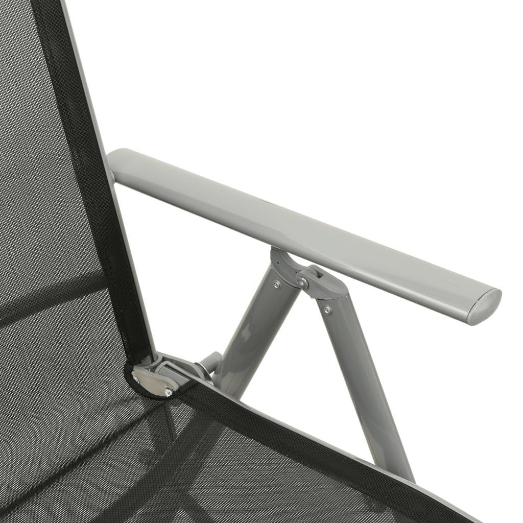 Aluminium und Garten-Liegestühle Gartenstuhl 2 Textilene Stk. furnicato Silbern