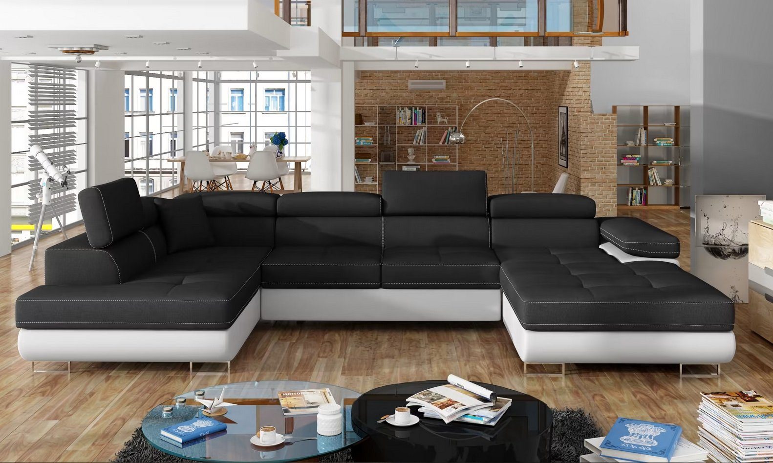 JVmoebel Ecksofa, Sofa U-Form Textilsofa Couch Wohnlandschaft Garnitur Design Sofort | Ecksofas
