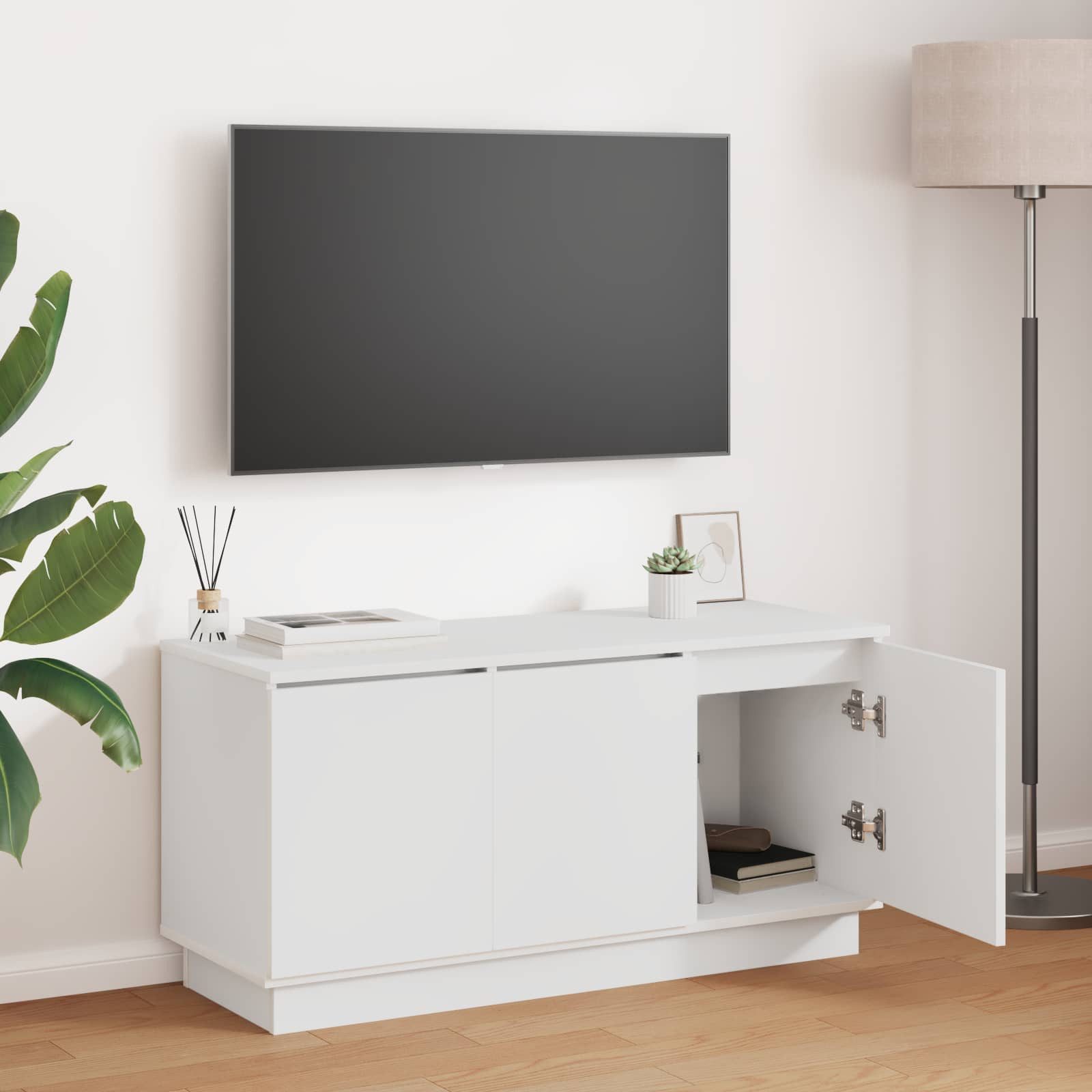 vidaXL TV-Schrank TV-Schränk 100 x 38 x 49 cm Weiß Holzwerkstoff (1-St)