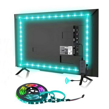 LANOR LED Stripe Lichtleiste,LED-TV-Licht,USB-Schnittstelle,24-Tasten-Fernbedienung, dimmbares RGB