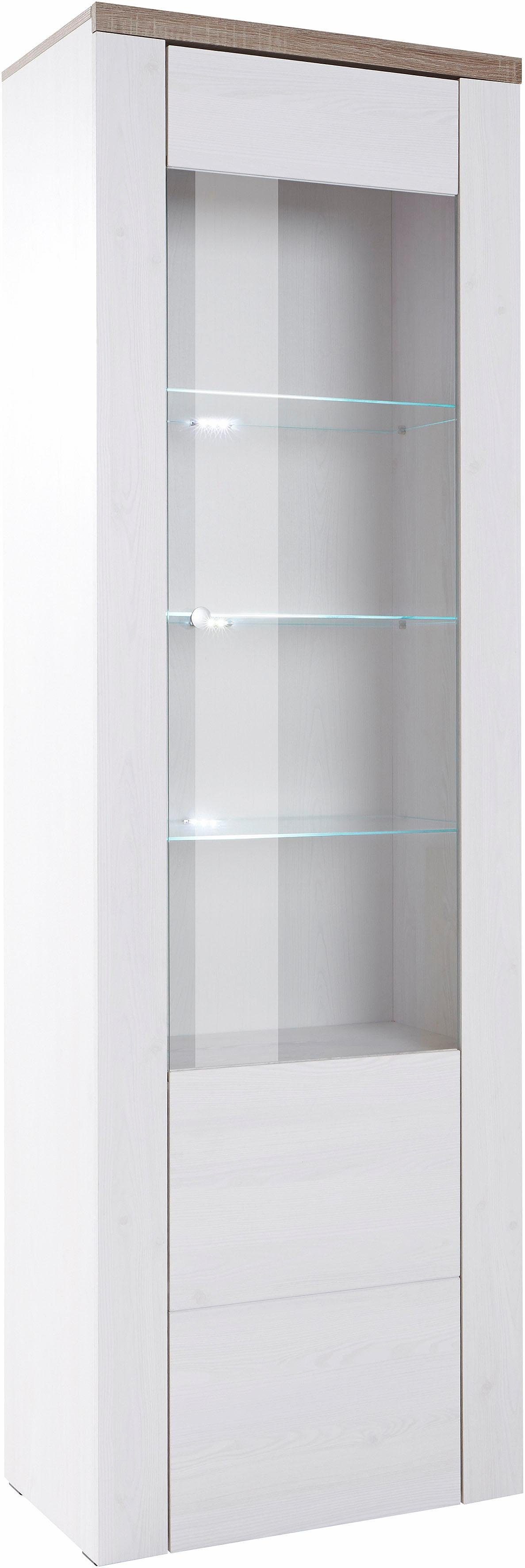 OTTO home Vitrine Larona, zeitlose Glasvitirne, Hochschrank Höhe 205,6 cm Stauraumvitrine mit dekorativer Rahmenoptik