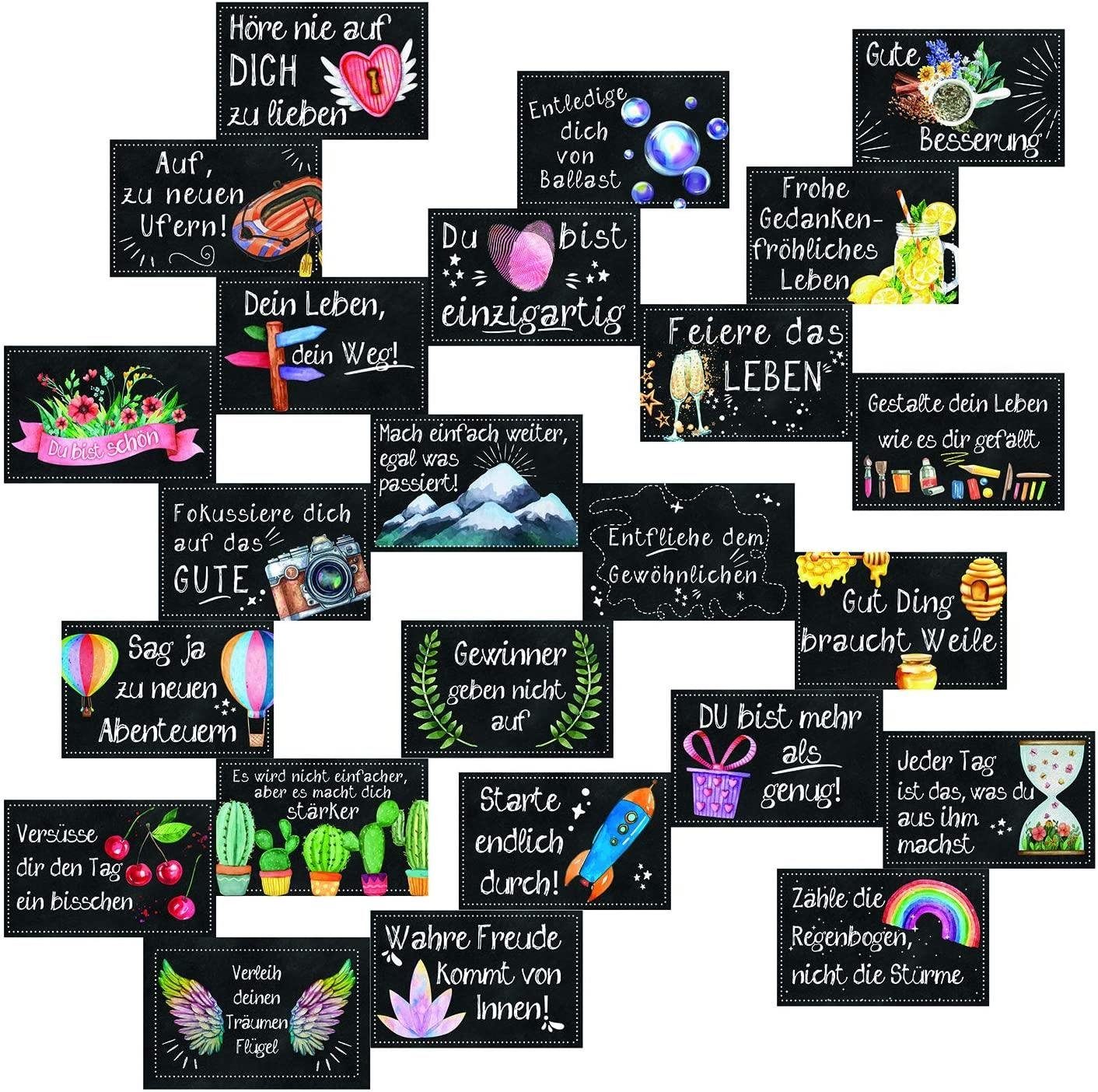 Logbuch-Verlag Geschenkbox mini Motivationskarten Set - Kraft Coaching (24 St), Affirmationskarten