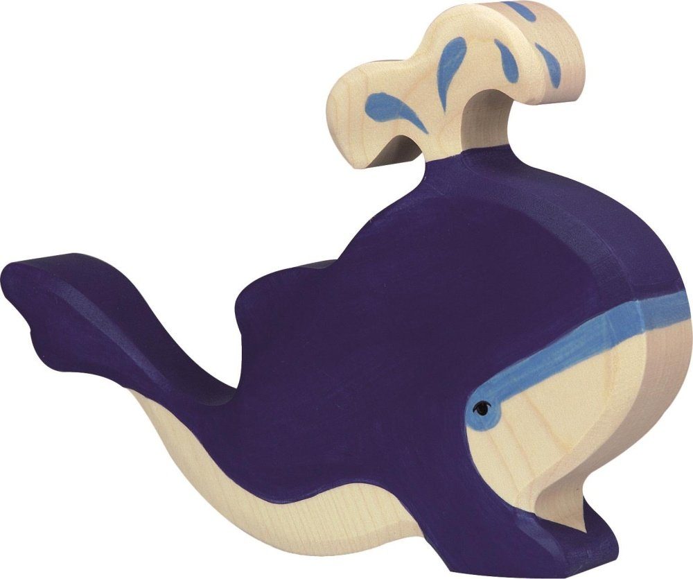 Roth Tierfigur HOLZTIGER Blauwal mit Wasserfontäne aus Holz | Tierfiguren