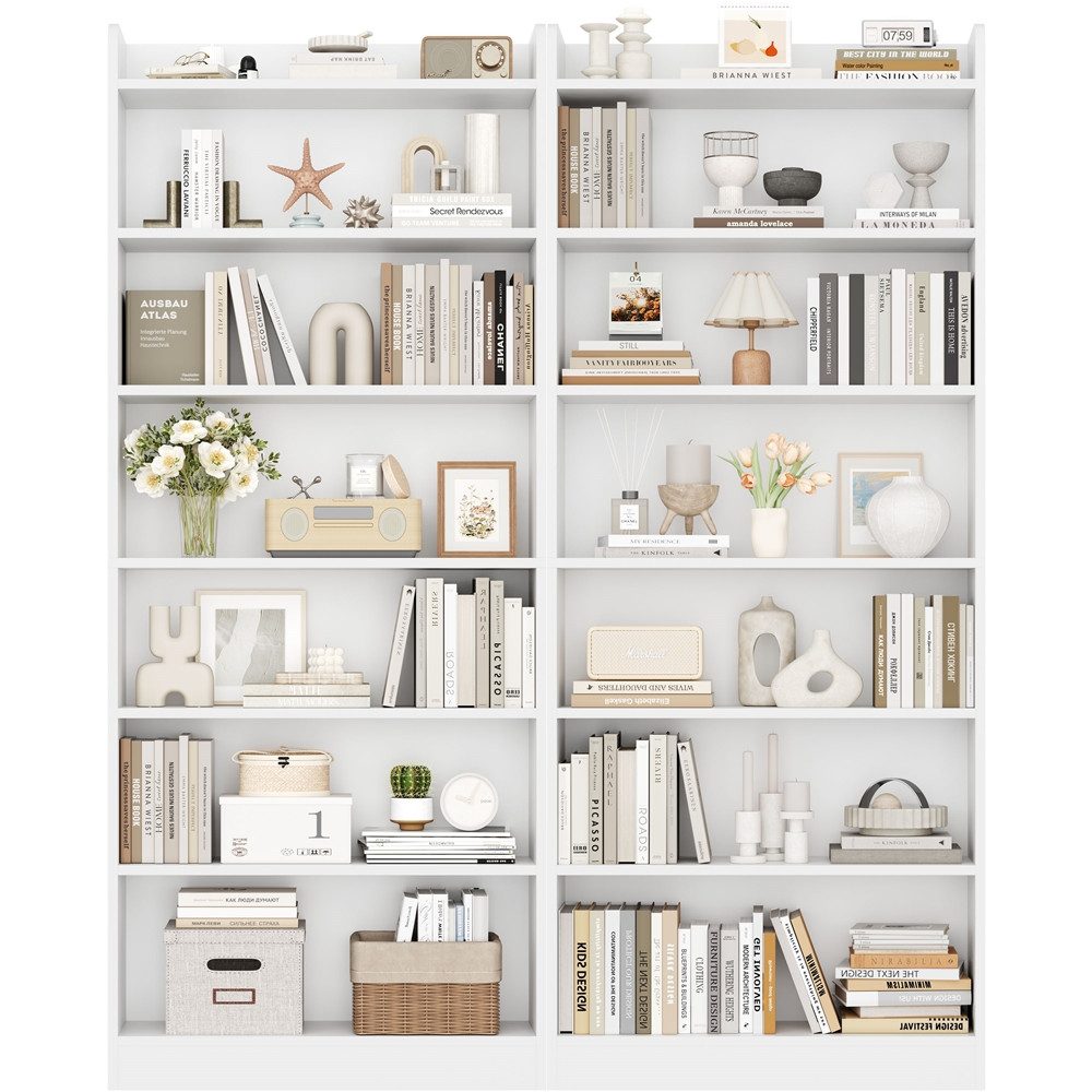 Yaheetech Bücherregal Standregal 160/180 cm (H), 2-tlg., Schmales Regal Büc günstig online kaufen