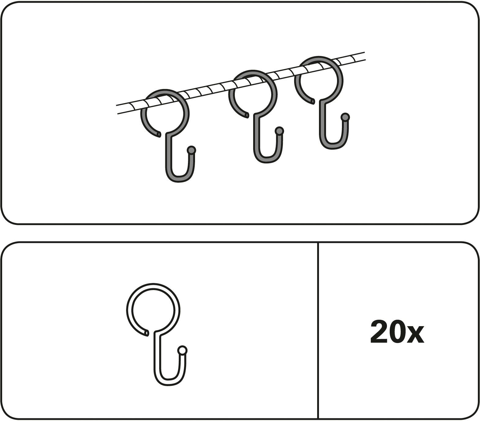 Seilspanngarnituren, 20-St), Seilspanngarnitur Seilklammern, nickelfarben GARDINIA, (Set, Serie