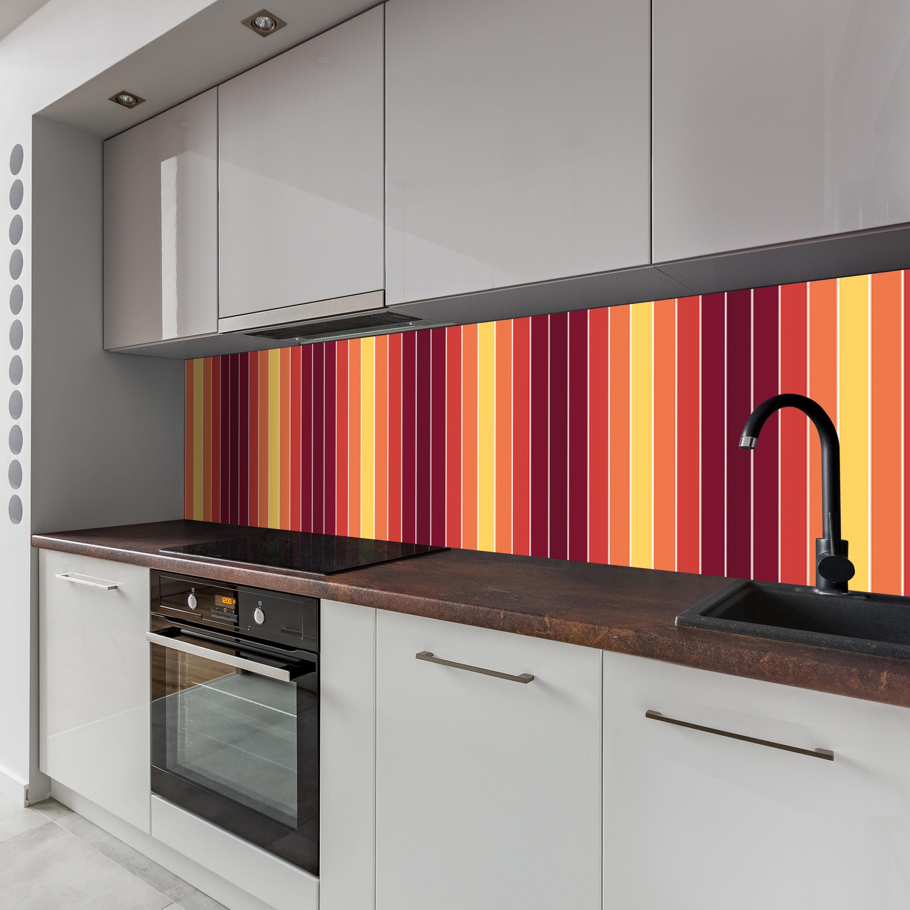 wandmotiv24 Küchenrückwand Streifen Muster, (1-tlg), Größen Hartschaum versch. in Premium Nischenrückwand
