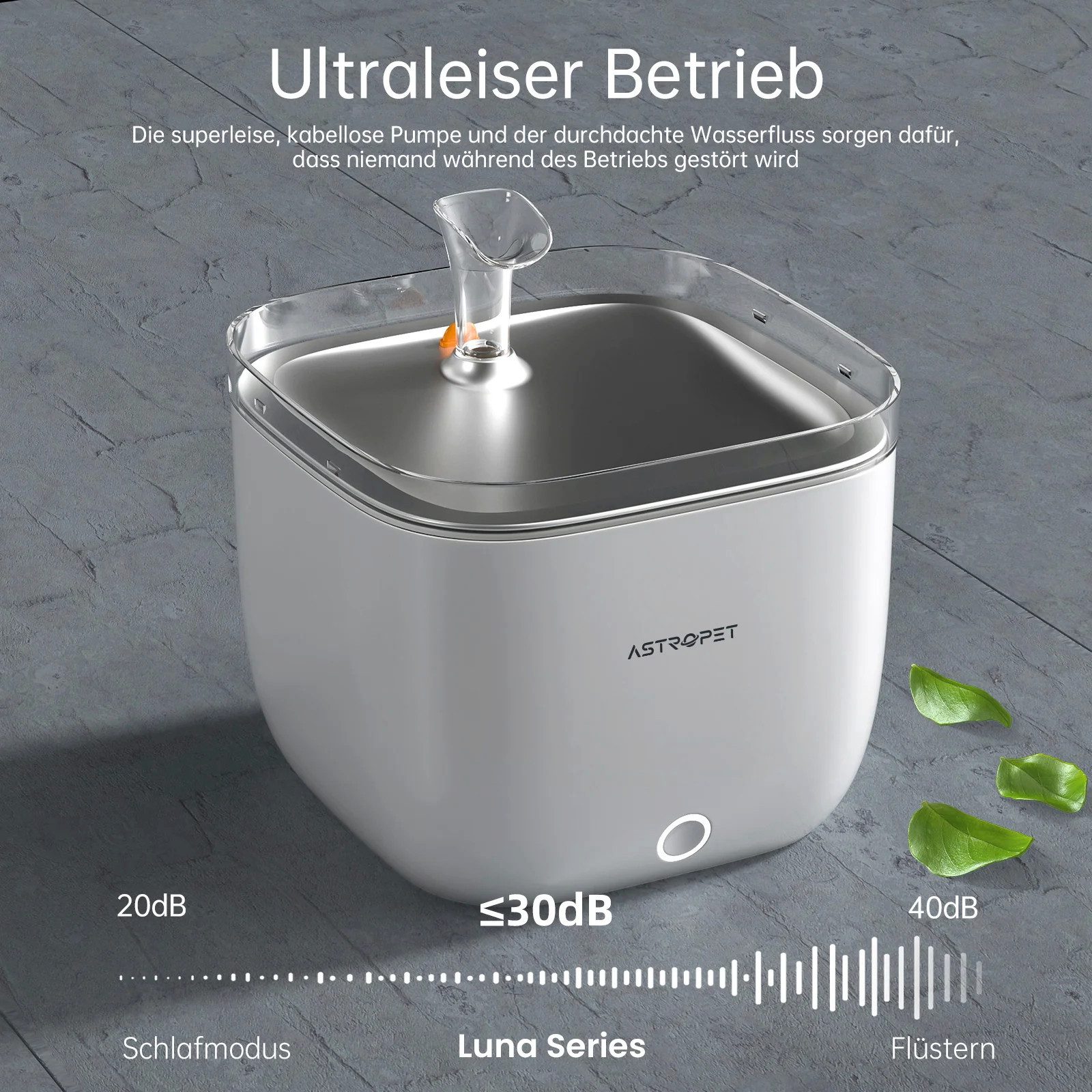 AstroPet Trinkbrunnen mit Kabelloser Pumpe, Edelstahl günstig online kaufen