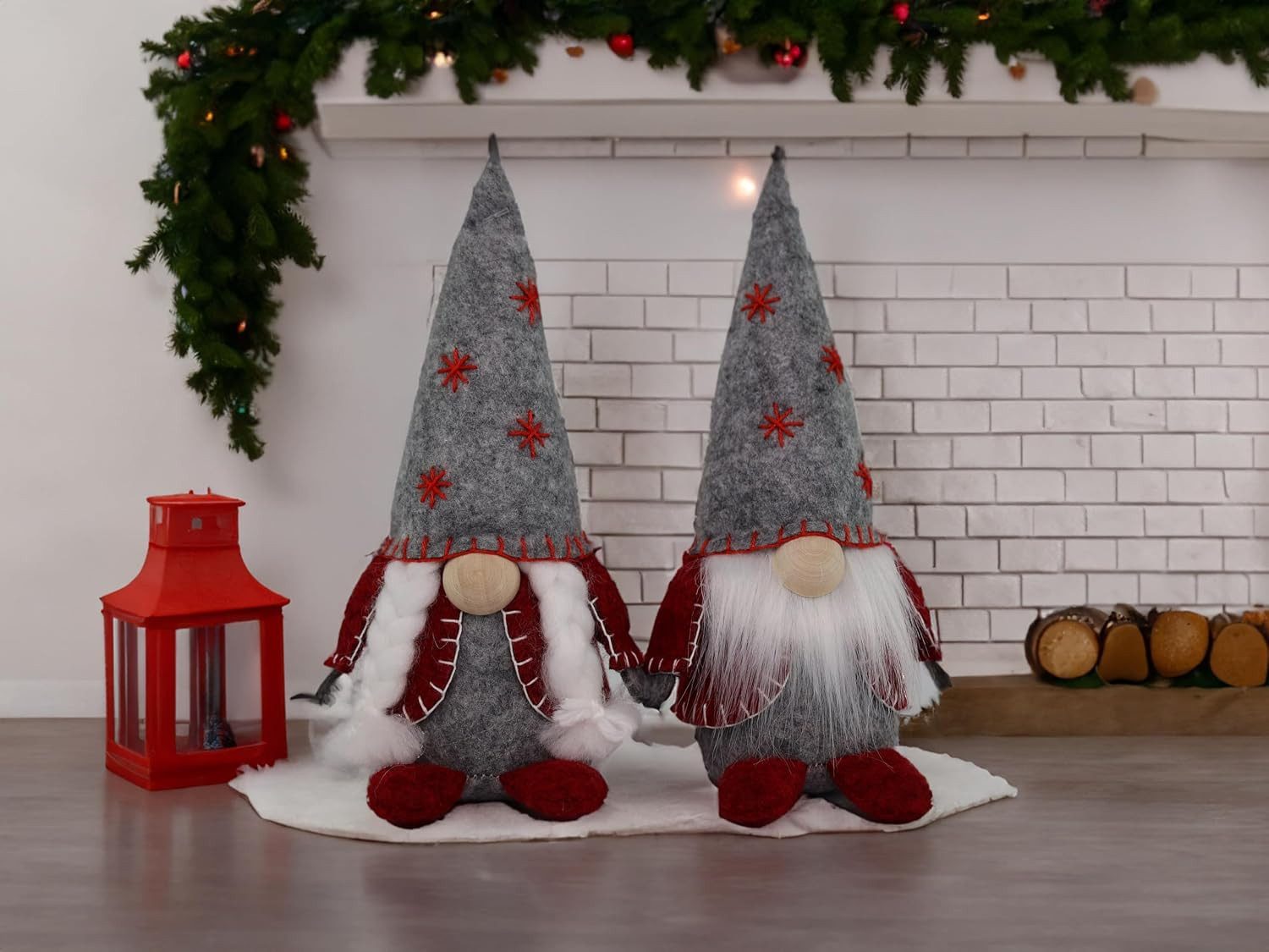 hausleben Wichtel zum Aufstellen – 35 cm (2 St), – Skandinavische Tomte Figuren