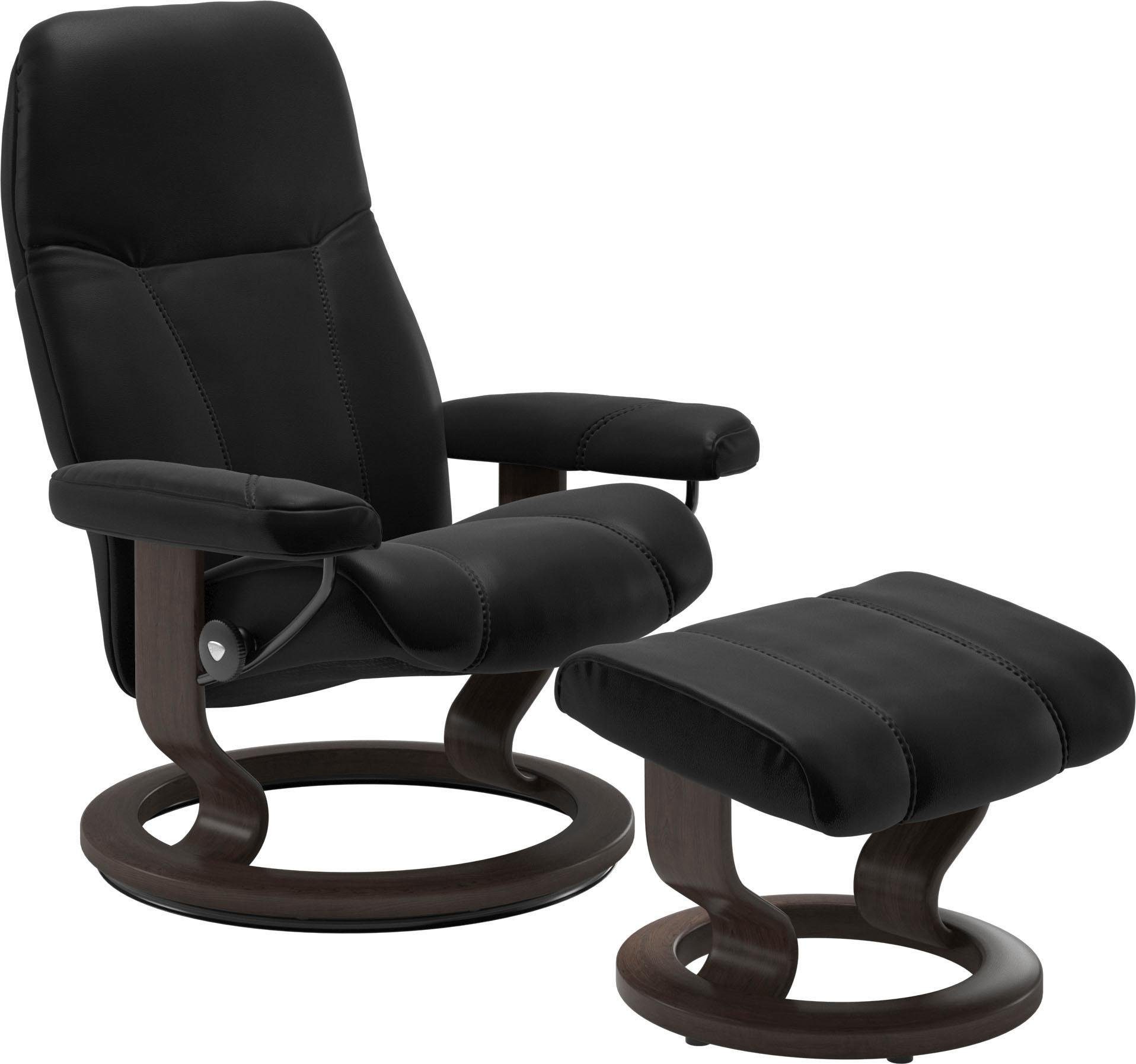 Stressless® Relaxsessel Consul (Set, Relaxsessel mit Hocker), mit Hocker, mit Classic Base, Größe S, Gestell Wenge