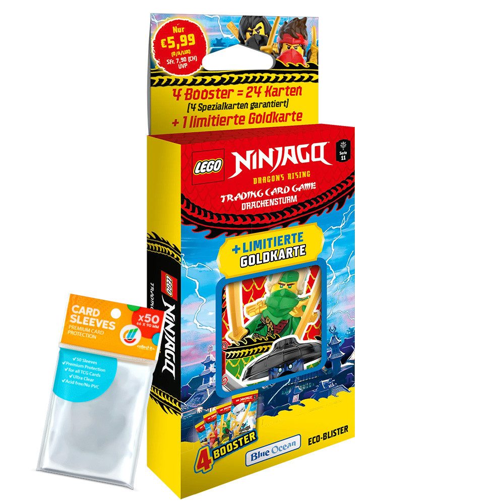 Blue Ocean Sammelkarte LEGO Ninjago Serie 11 - 1 Blister (zufällige Auswahl) + Hüllen