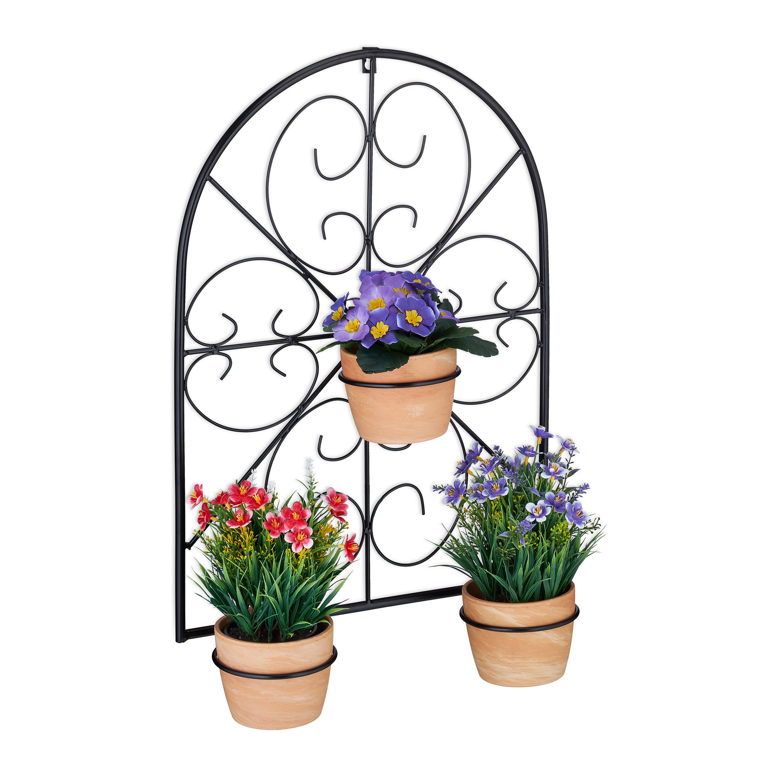 relaxdays Blumenkastenhalter Blumentopfhalter in Schwarz günstig online kaufen