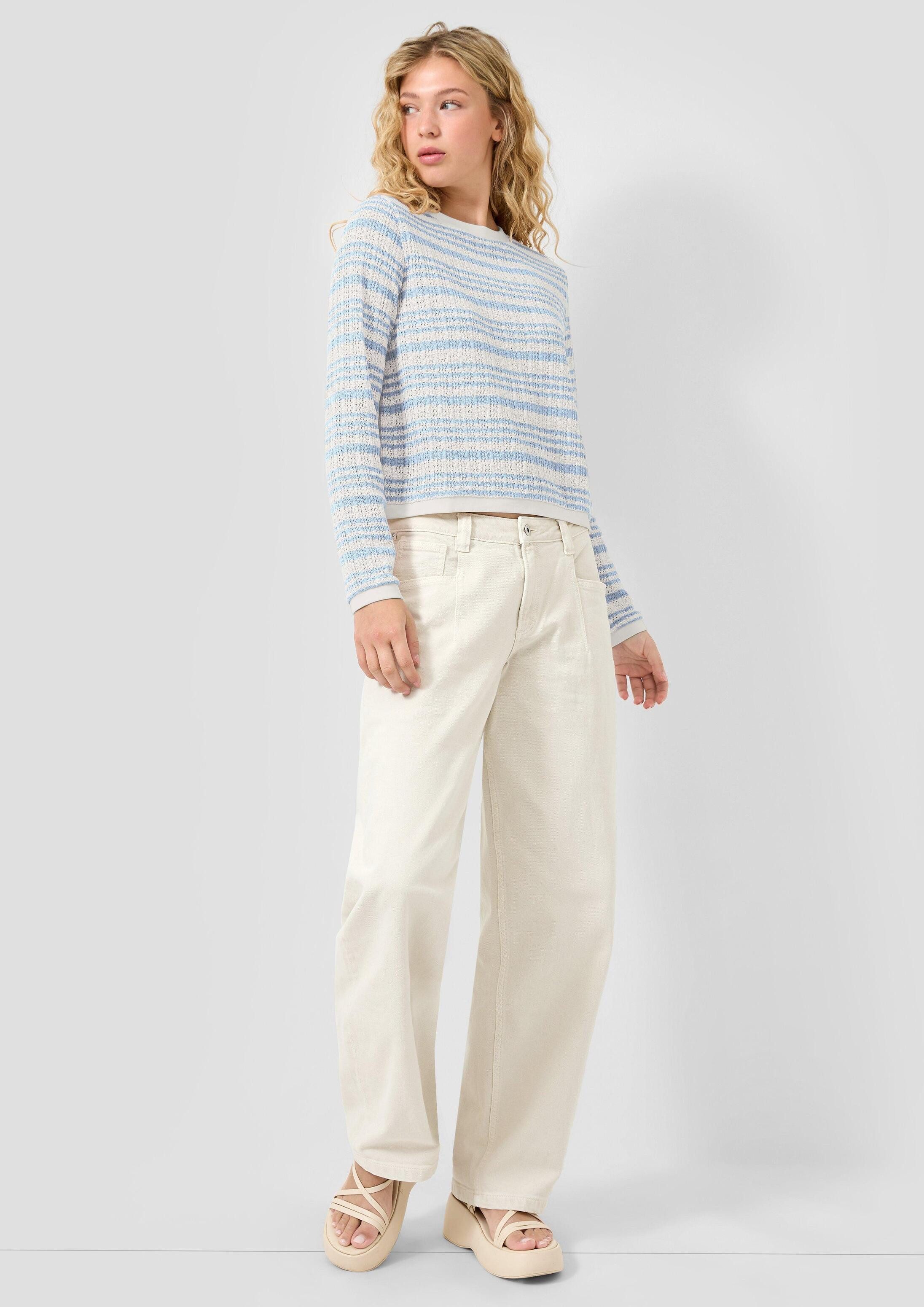 QS Langarmshirt T-Shirt Longsleeve mit Ajourmuster – Bild 5 von 5
