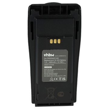 vhbw Ersatz für Motorola NNTN4851AC, NNTN4851A, NNTN4851, NNTN4497AR für Akku NiMH 1400 mAh (7,2 V)