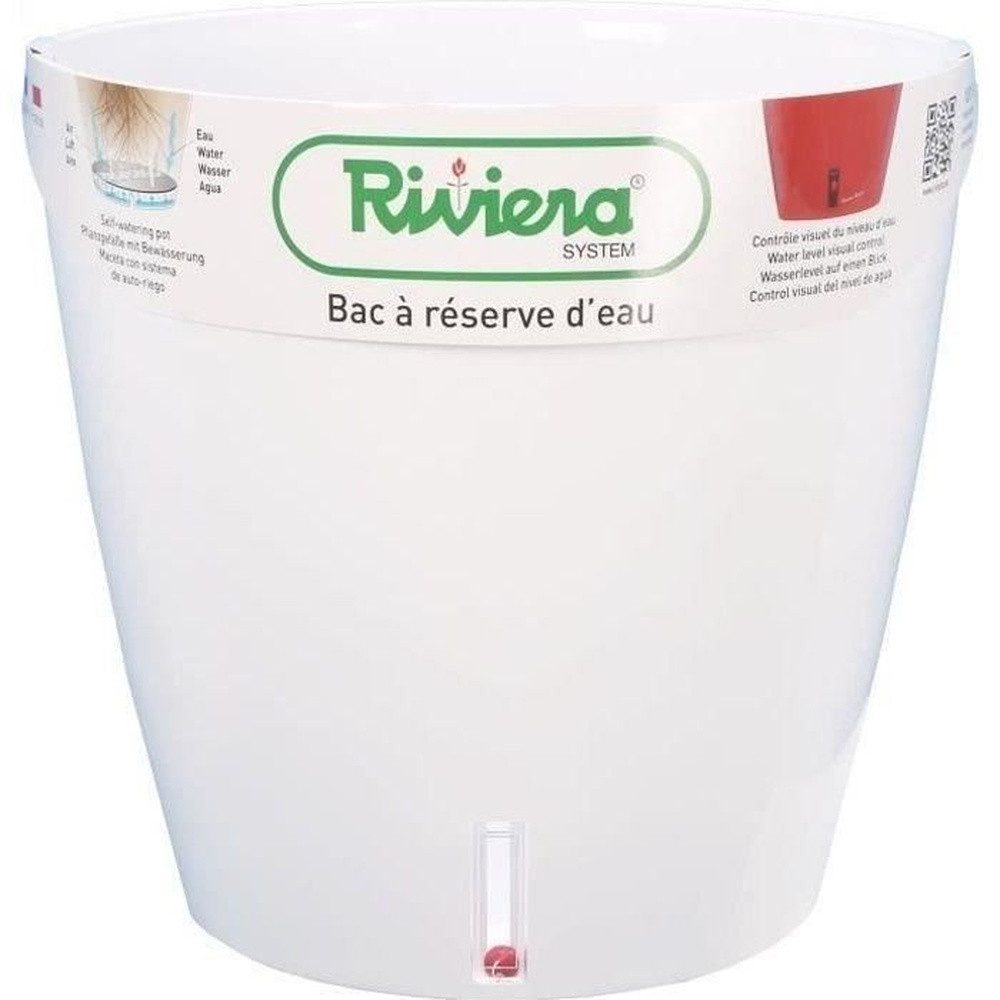 Riviera System Übertopf RIVIERA Wasserauffangschale – Rund – Ø 36 x H 33 cm – Weiß