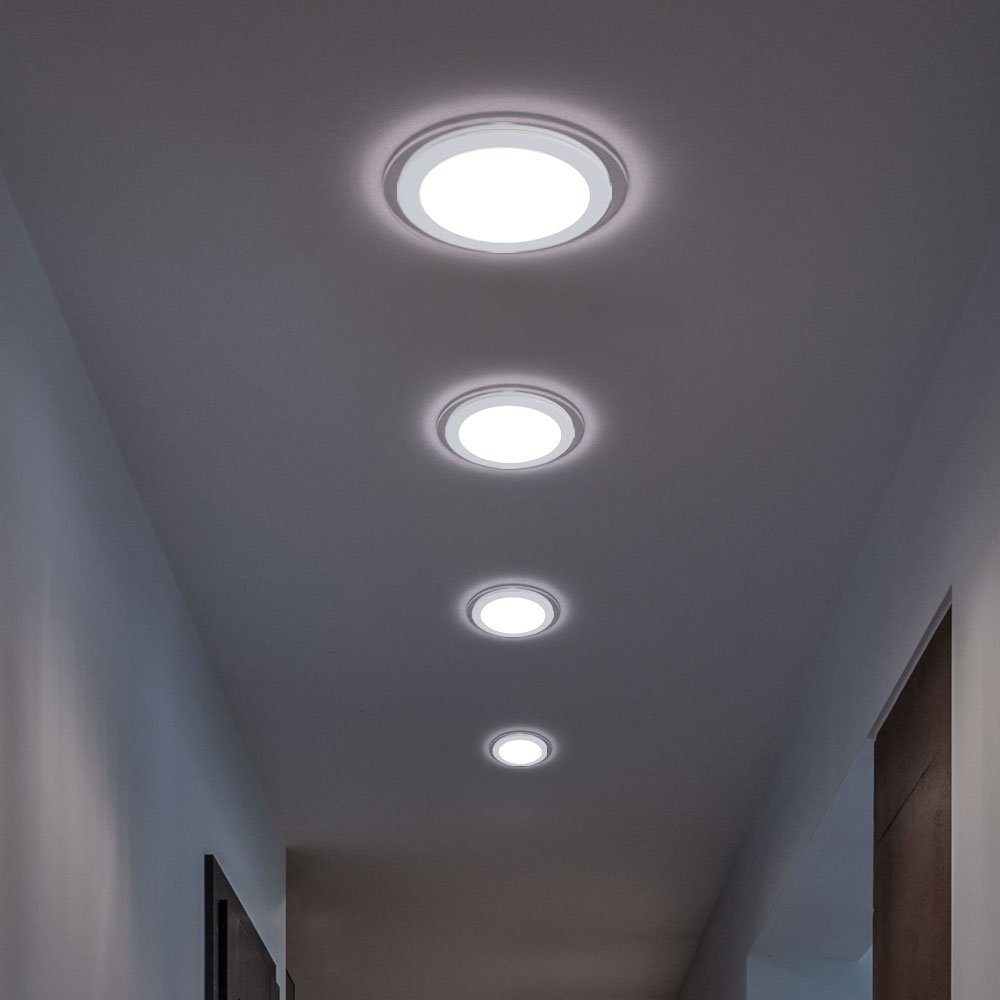 etc-shop LED Einbaustrahler, LED-Leuchtmittel Warmweiß, Einbau Strahler Set verbaut, Decken 20er rund LED Leuchten fest Wand Wohn