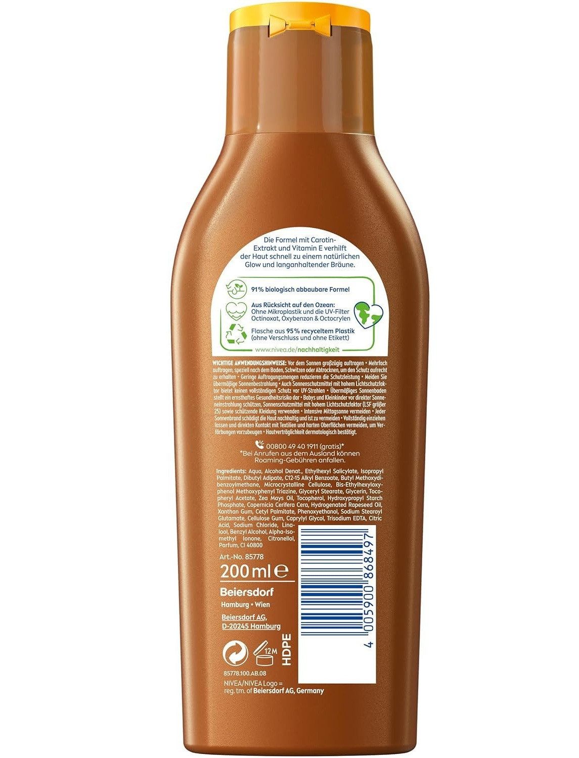 Nivea Sonnenschutzlotion Tropical Bronze Sonnenlotion LSF 6 (200 ml), 1-tlg.