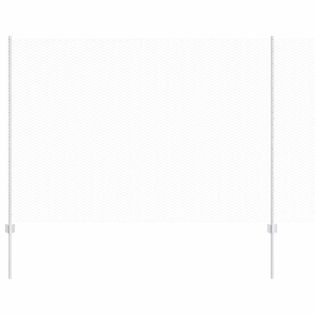 vidaXL Gartenzaun Sechseckzaun mit Pfosten 50 x 1,6 m Verzinkter Stahl Silber, (1-St)