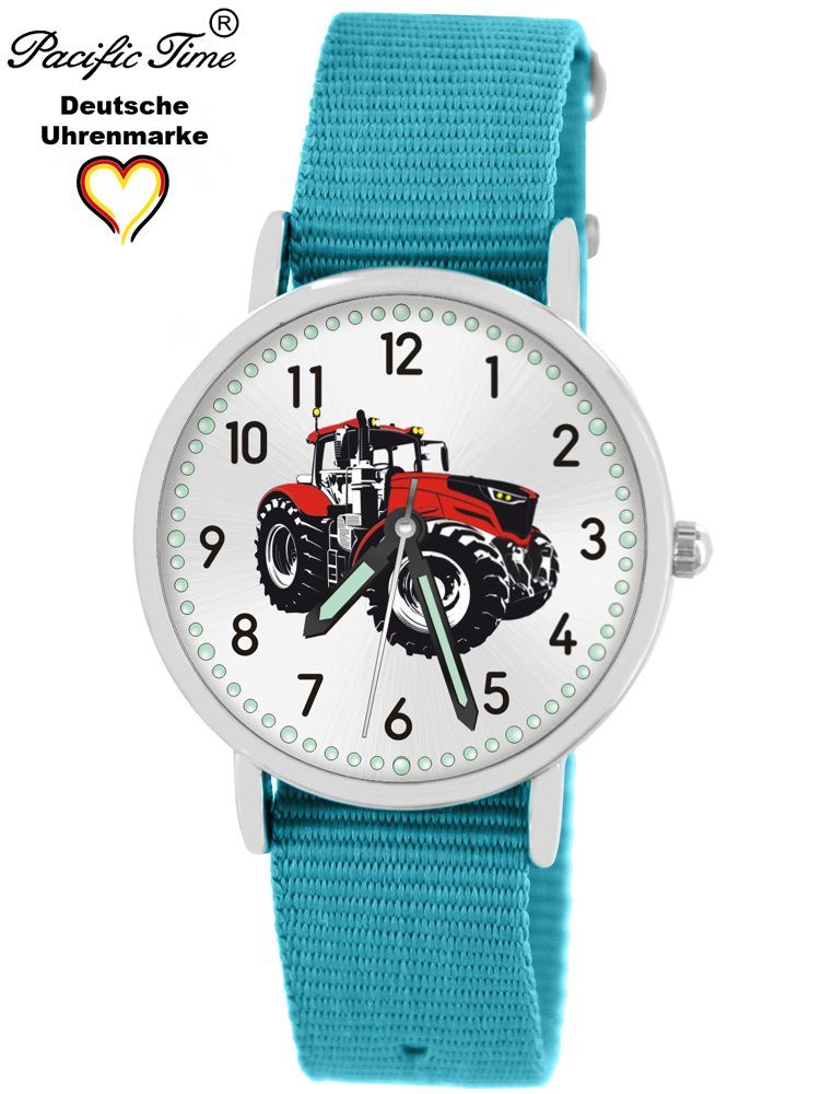 Versand Gratis Design rot Traktor Quarzuhr Wechselarmband, und Pacific Armbanduhr Kinder - Mix Match Time hellblau