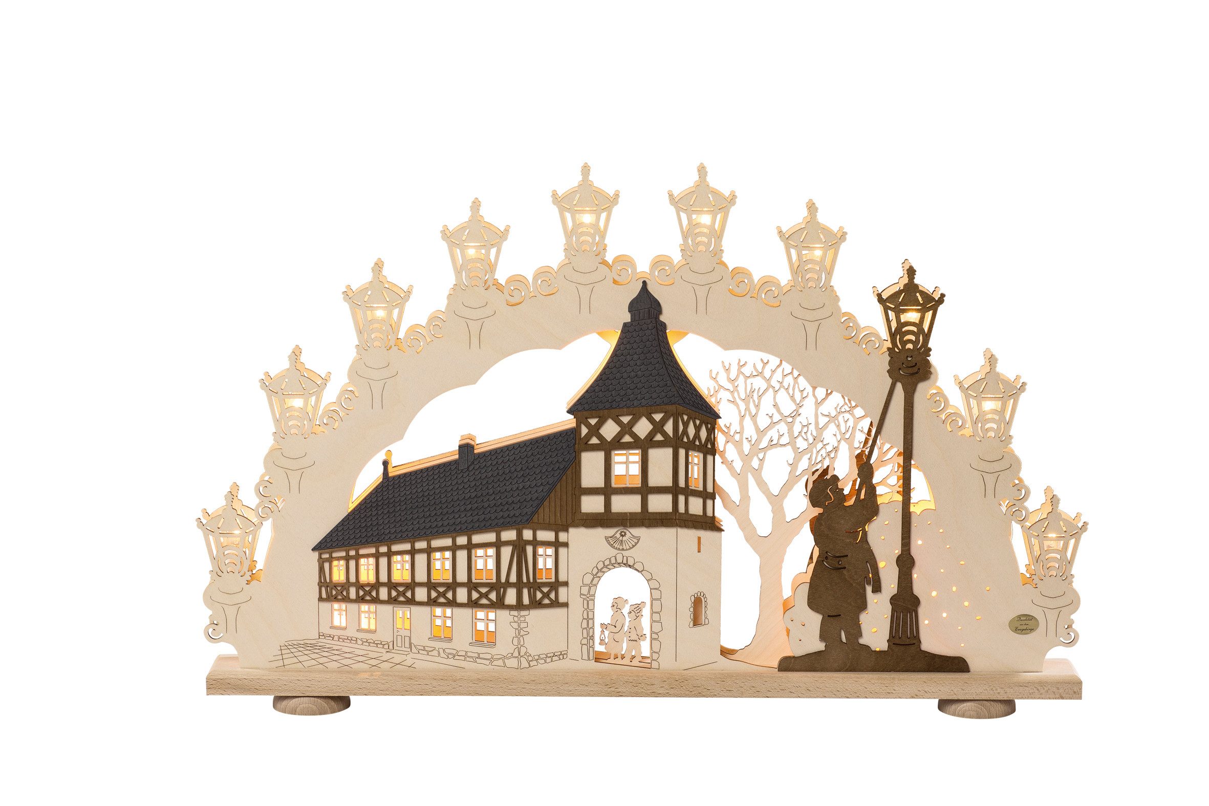 SAICO Original LED Schwibbogen 3D-Lichterbogen, Altstadtromantik, Premium LED-Beleuchtung, warmweiß, BxHxT: 66x40x6 cm