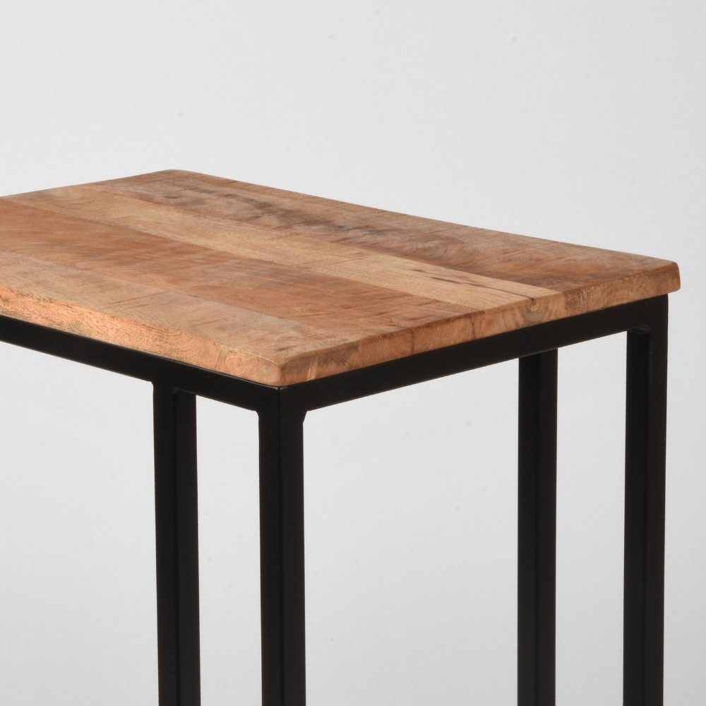 aus RINGO-Living Holz 620x350x500mm, Beistelltisch Natur-dunkel Kanye Beistelltisch in Möbel