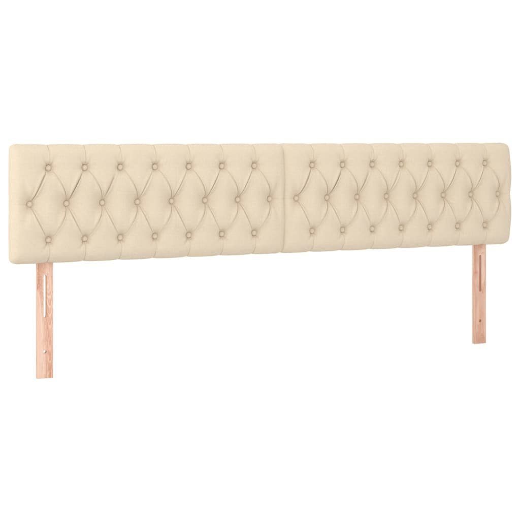 vidaXL Bett Kopfteile Creme 200x7x78/88 cm Stoff (1-tlg)