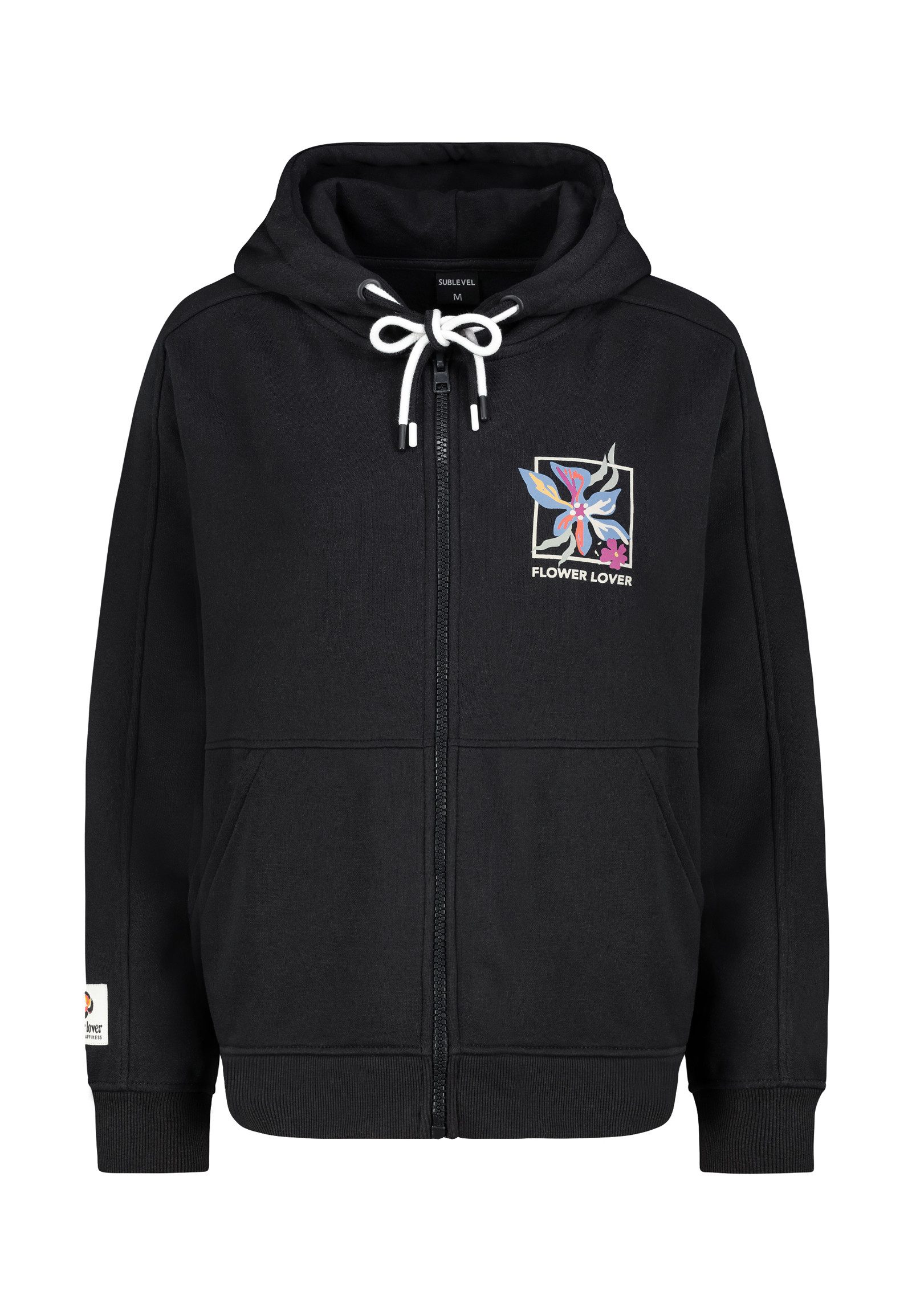 SUBLEVEL Kapuzensweatjacke Damen Jacke mit Prints und Kapuze Hoodie, Kapuze günstig online kaufen