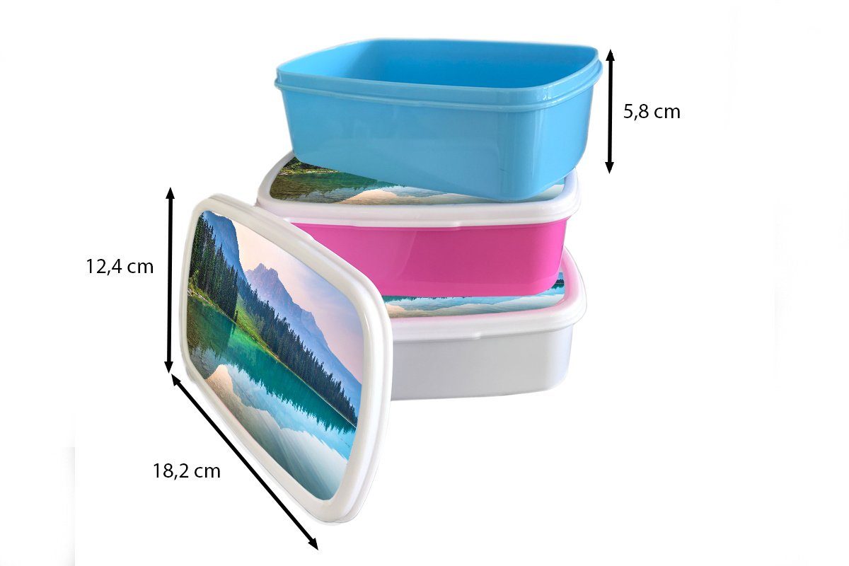MuchoWow Lunchbox Ruhige Luft über Kunststoff, weiß Kanada, Brotdose, (2-tlg), für für See einem Erwachsene, Mädchen und Brotbox Jungs und Kinder in
