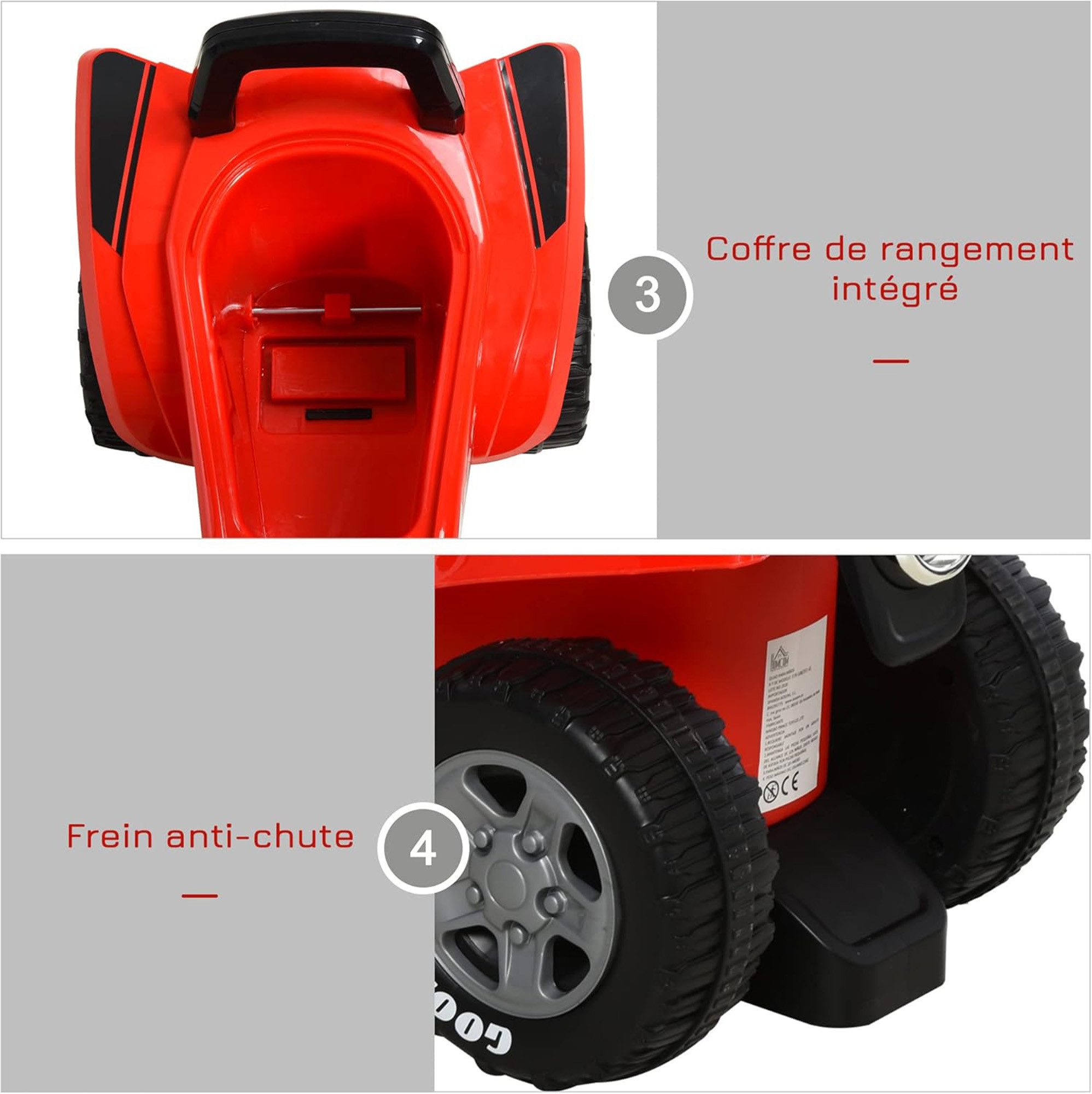 ibettertec Elektro-Kindermotorrad Elektro-Quad, Miniquad, Kinderquad, Kindermotorrad, Kinderfahrzeug, (1-tlg), Metall-Kunststoff-Konstruktion, rutschfeste Lenkergriffe