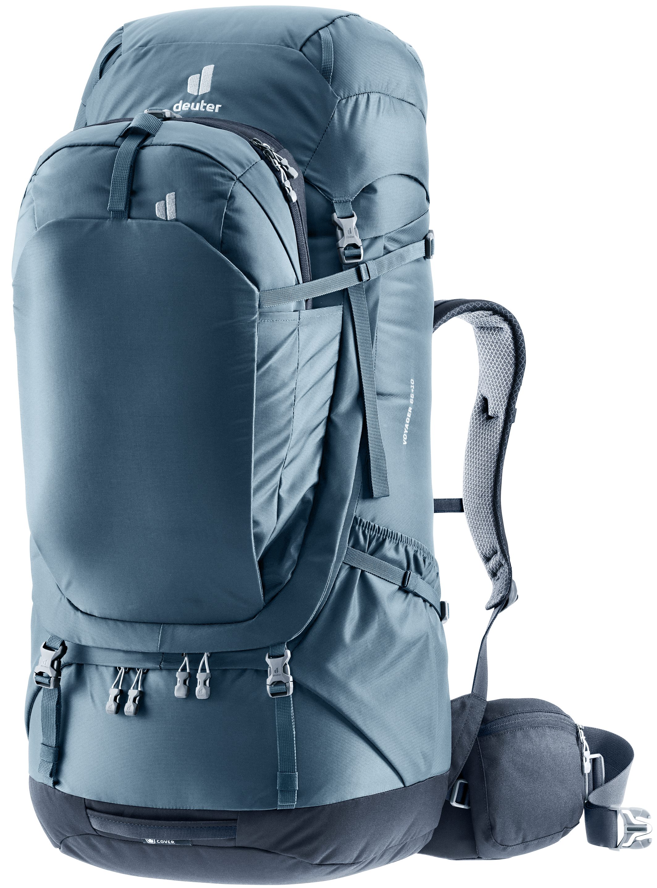 deuter Reiserucksack Voyager 65+10 (2-tlg), für ausgedehnte Touren, 75 Liter Volumen, mit Contact-Rückensystem