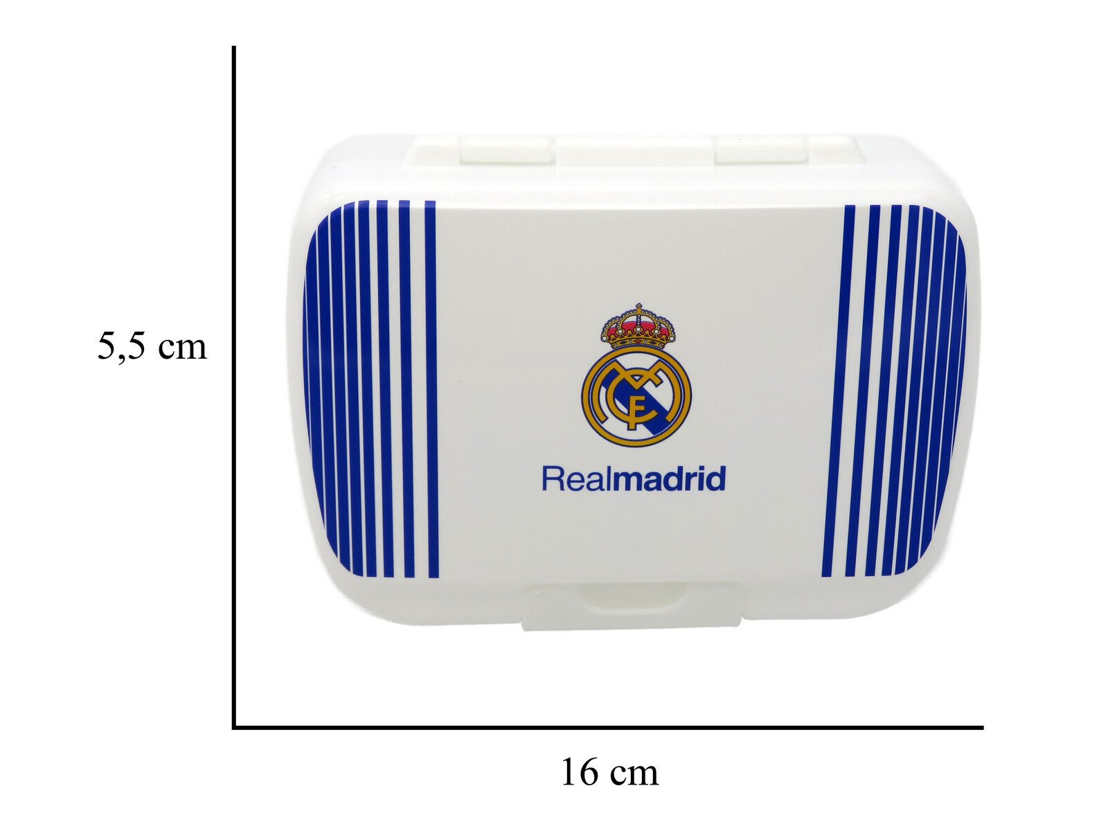 Real Madrid Lunchbox - Brotdose 16 × 12 × 5,5 cm für Schule, Kindergarten und Unterwegs, Kunststoff, (1-tlg)