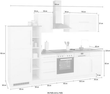 Kochstation Küchenzeile KS-Samos, ohne E-Geräte, Breite 310 cm