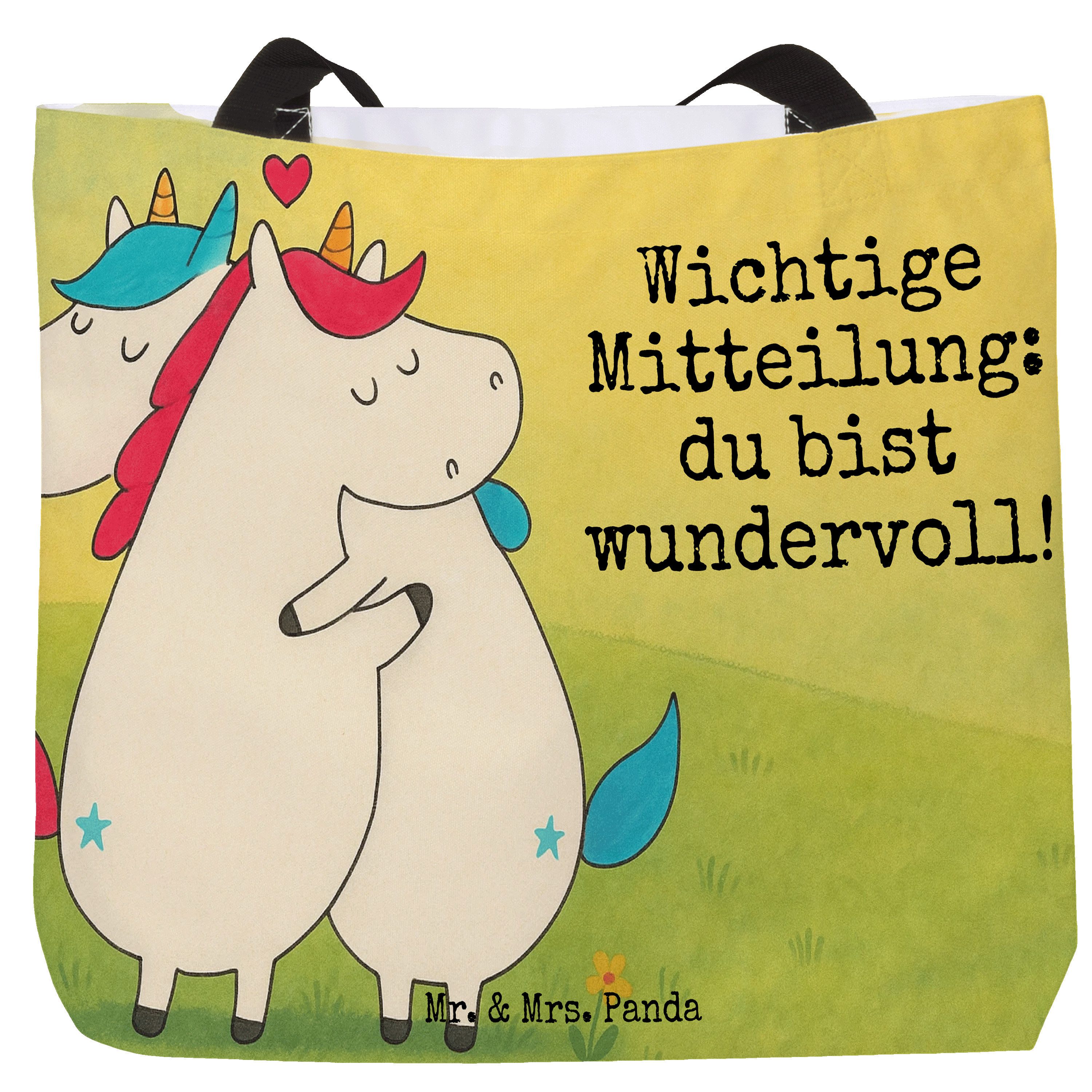 Shopper Einhorn Mitteilung Design, Schultasche, Weiß, Laptoptasche, Liebe, Sc