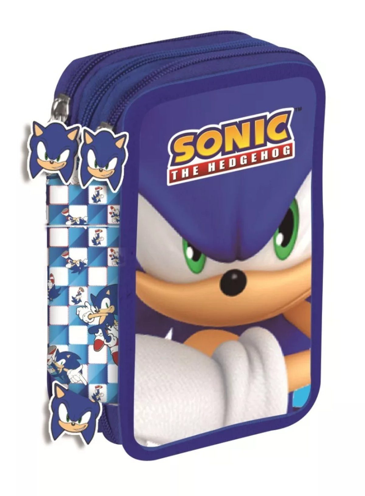 Sonic Federmäppchen Sonic the Hedgehog Modern Giotto 3-stöckiges gefülltes Federmäppchen