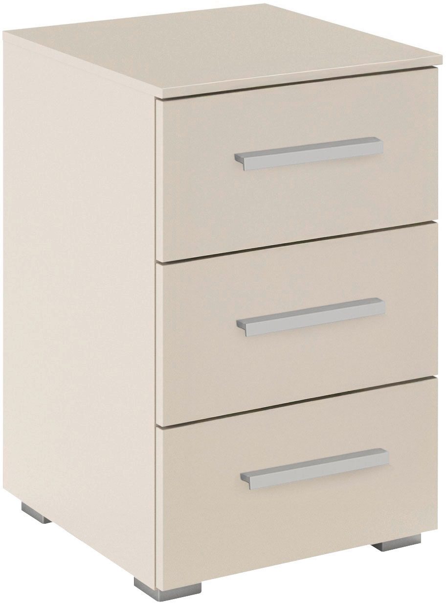 rauch Nachtkommode Nachttisch Nachtkonsole Nachtschrank KOLUNA mit Dekorfront (Breite 40 cm), mit 3 geräumigen Schubladen für viel Stauraum MADE IN GERMANY