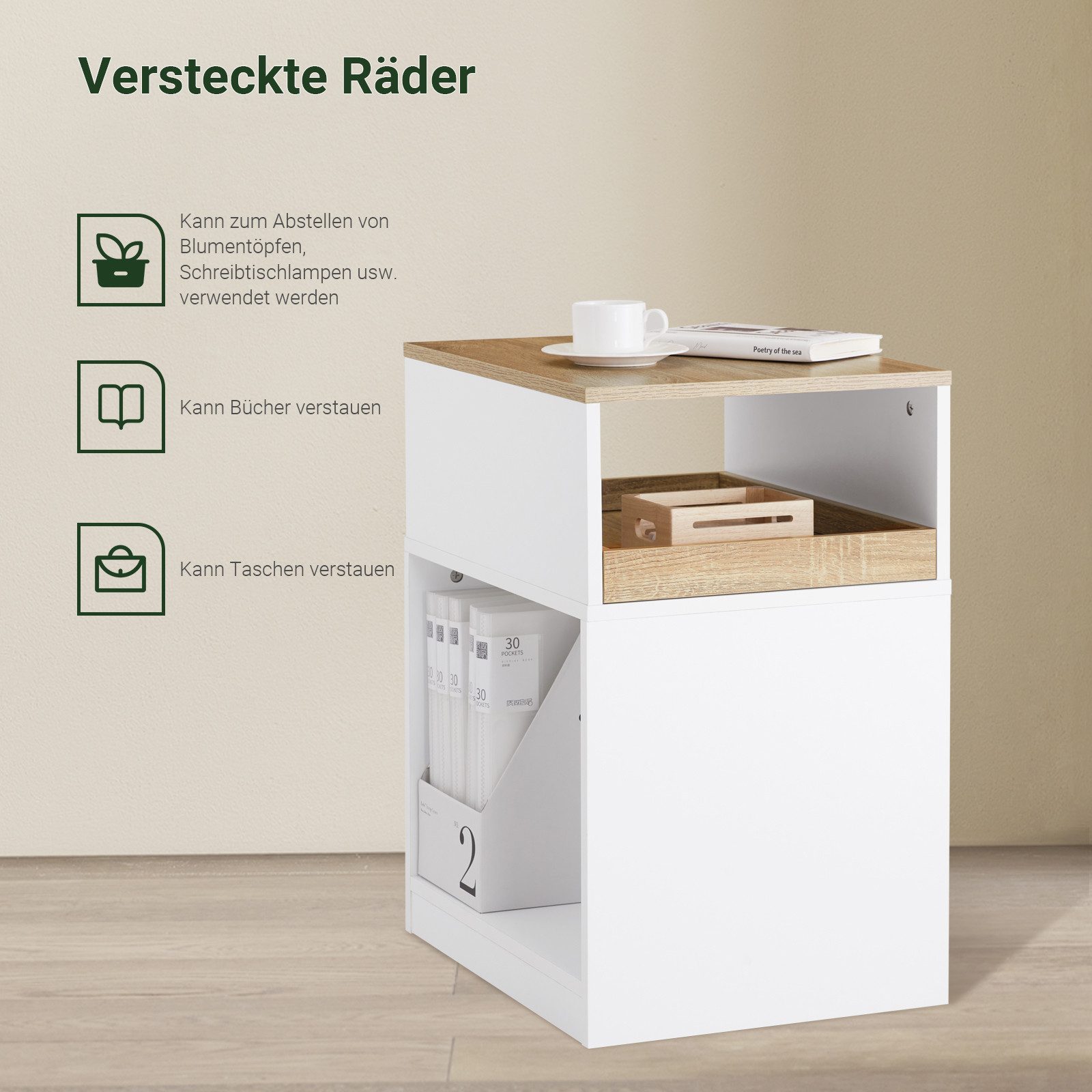 SoBuy Druckertisch ASK08, Rollcontainer Aktenschrank mit Rollen Rollwagen L günstig online kaufen