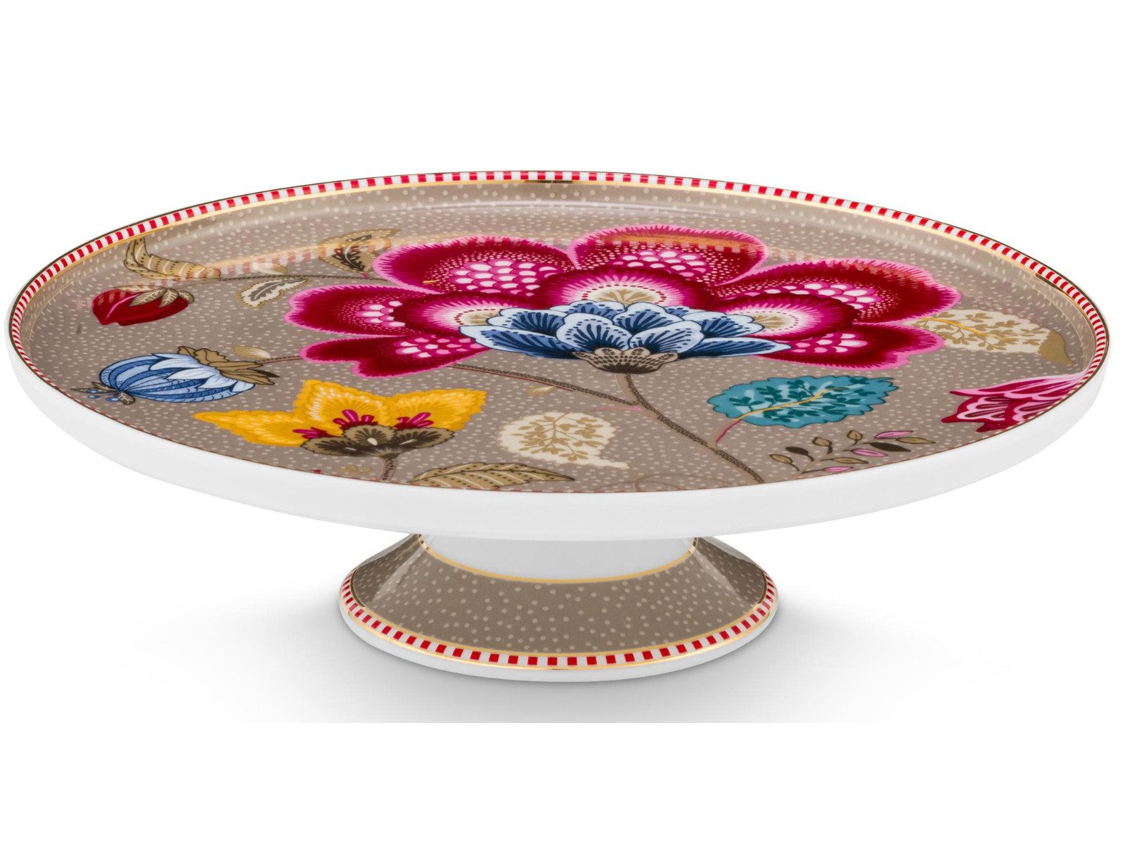 PiP Studio Tortenplatte Blooming Tales Fantasy Khaki mini Kuchenplatte 21cm, Porzellan, (Platten)