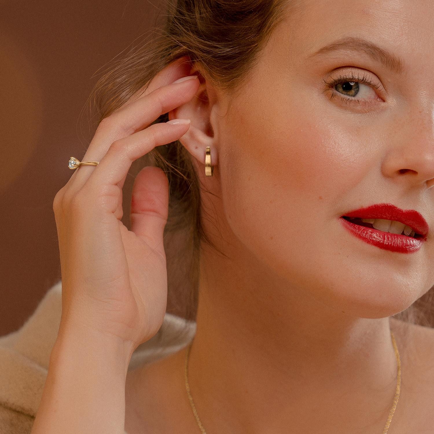 Amoonic Klappcreolen Klassische Creolen Silber 925 Ohrringe Klappcreolen Ge günstig online kaufen